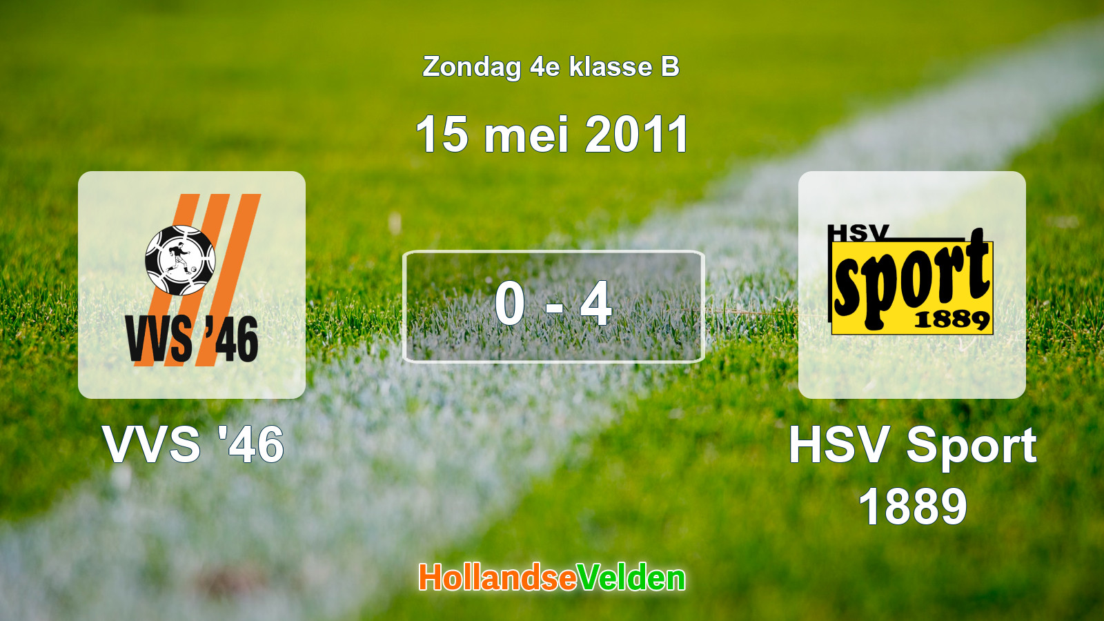 Gespeelde wedstrijd: VVS '46 - HSV Sport 1889 0 - 4 (15 mei 2011)