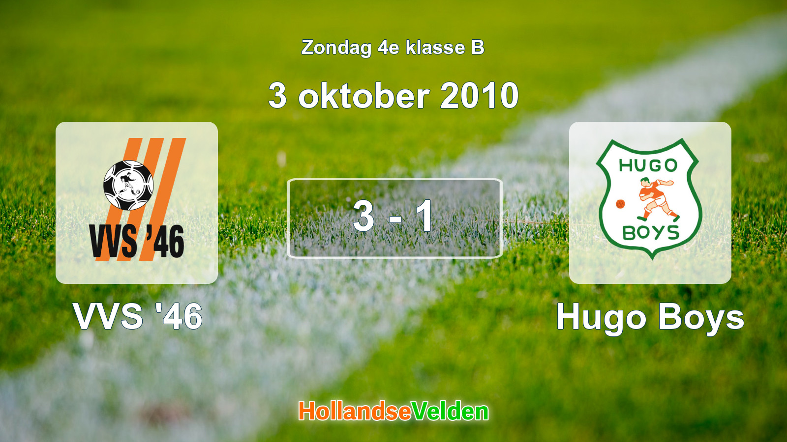 Gespeelde wedstrijd: VVS '46 - Hugo Boys 3 - 1 (3 oktober 2010)