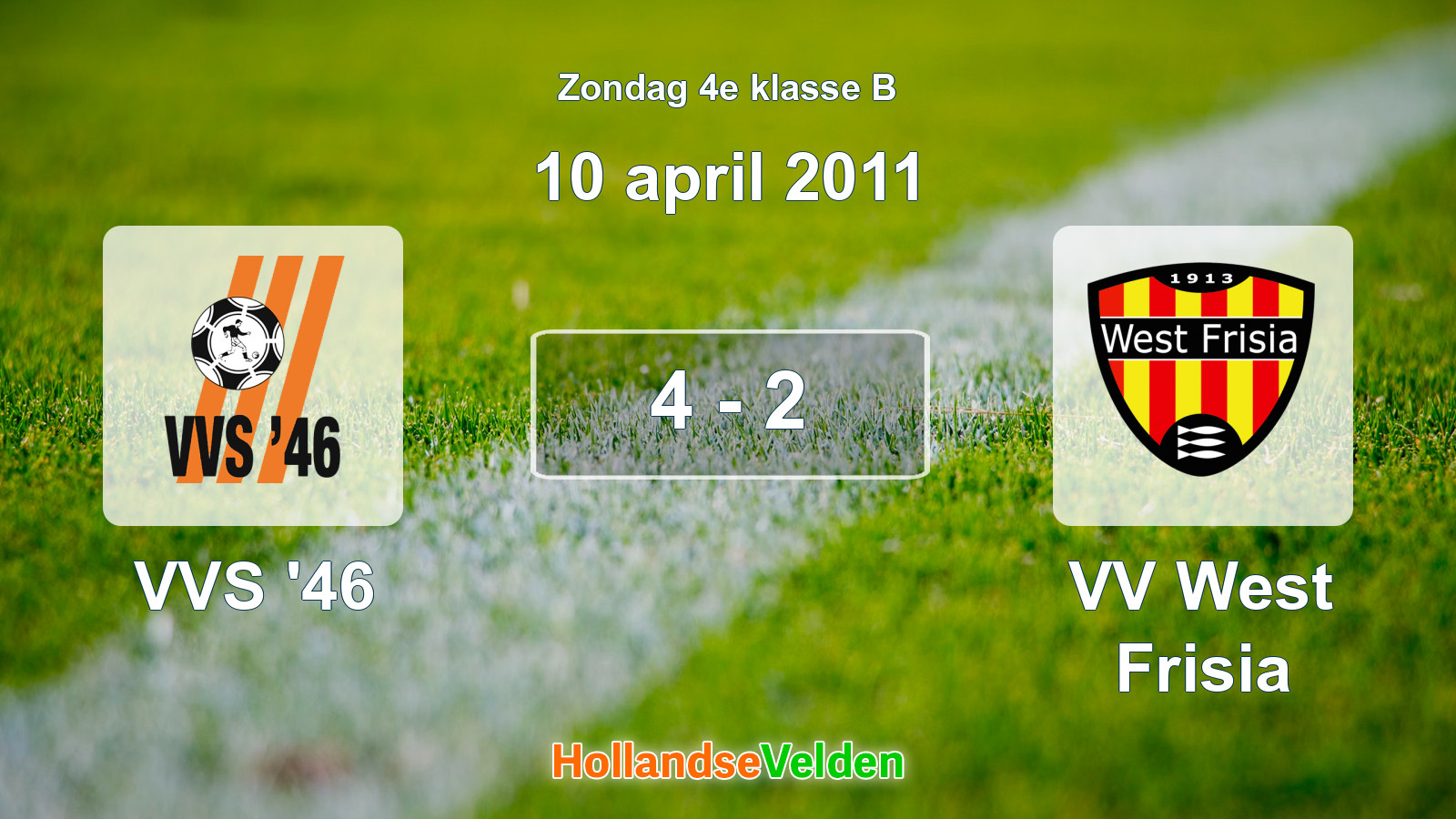 Gespeelde wedstrijd: VVS '46 - VV West Frisia 4 - 2 (10 april 2011)