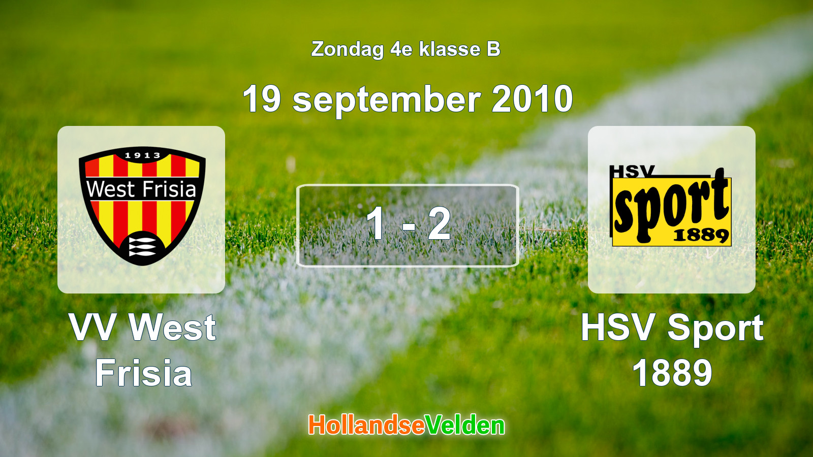 Gespeelde wedstrijd: VV West Frisia - HSV Sport 1889 1 - 2 (19 september 2010)