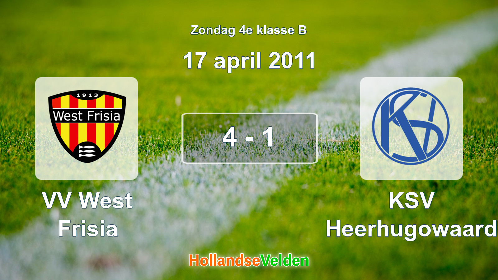 Gespeelde wedstrijd: VV West Frisia - KSV Heerhugowaard 4 - 1 (17 april 2011)