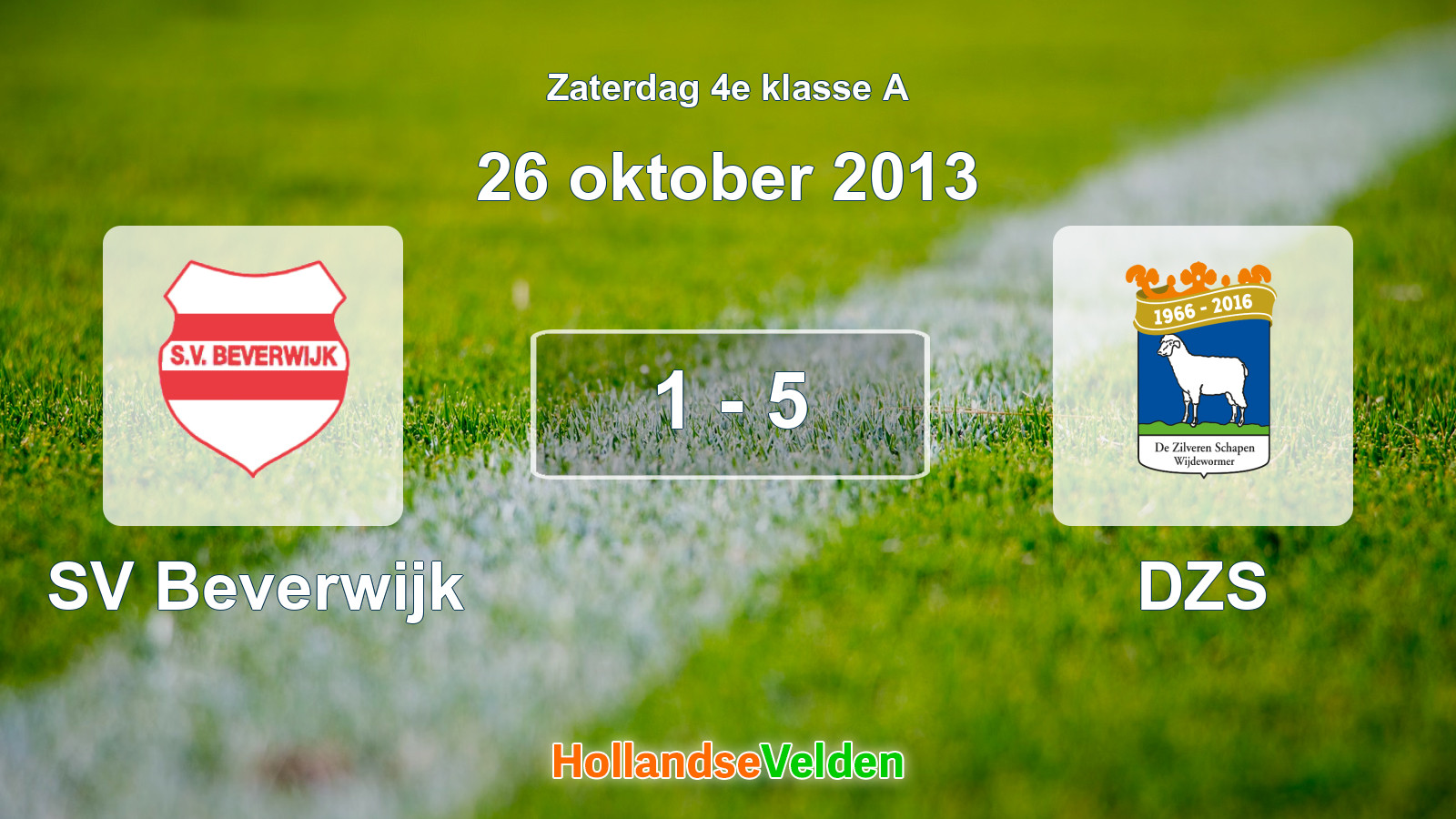 Gespeelde wedstrijd: SV Beverwijk - DZS 1 - 5 (26 oktober 2013)