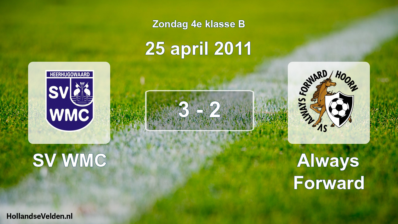 Gespeelde wedstrijd: SV WMC - Always Forward 3 - 2 (25 april 2011)