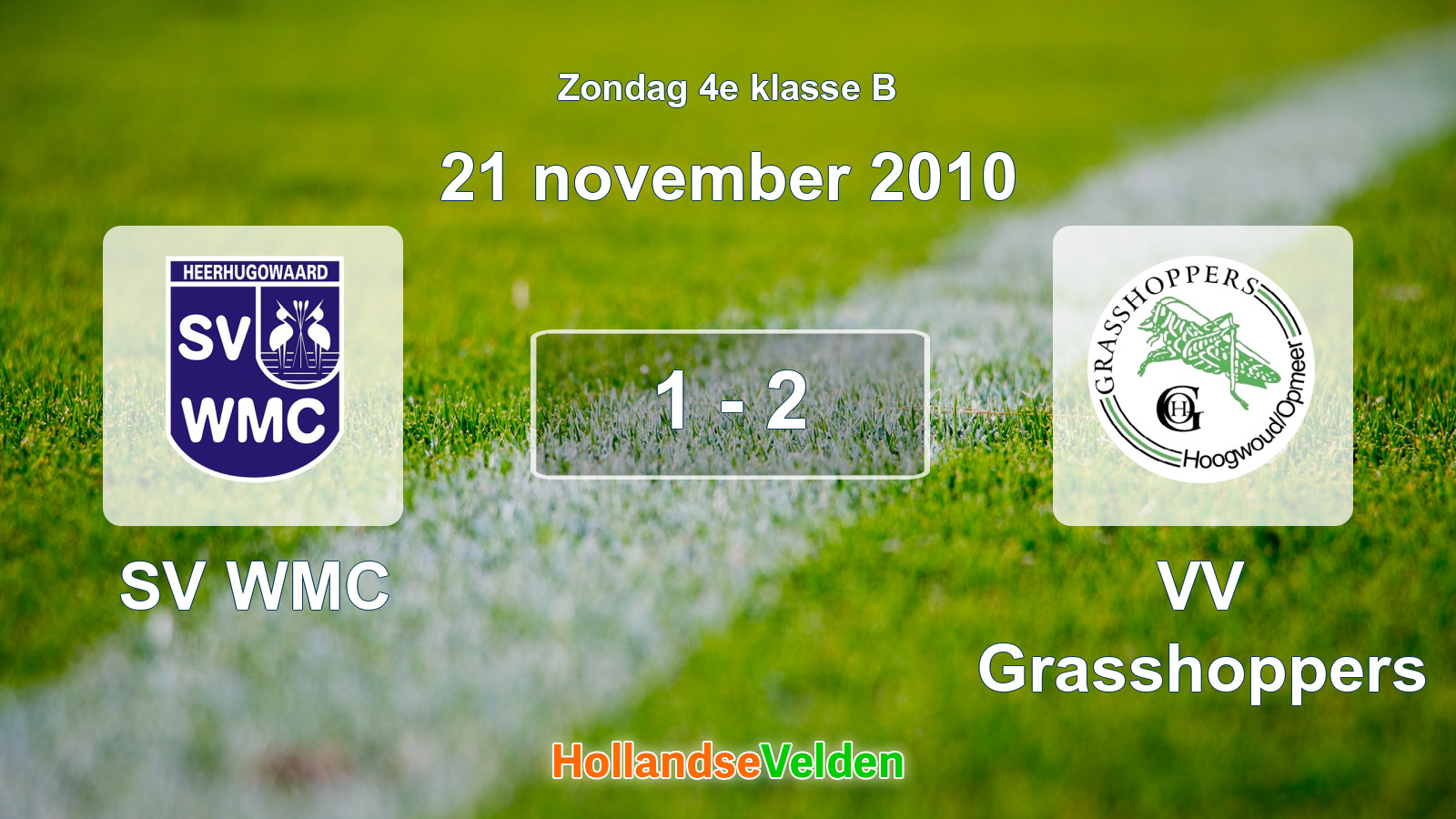 Gespeelde wedstrijd: SV WMC - VV Grasshoppers 1 - 2 (21 november 2010)