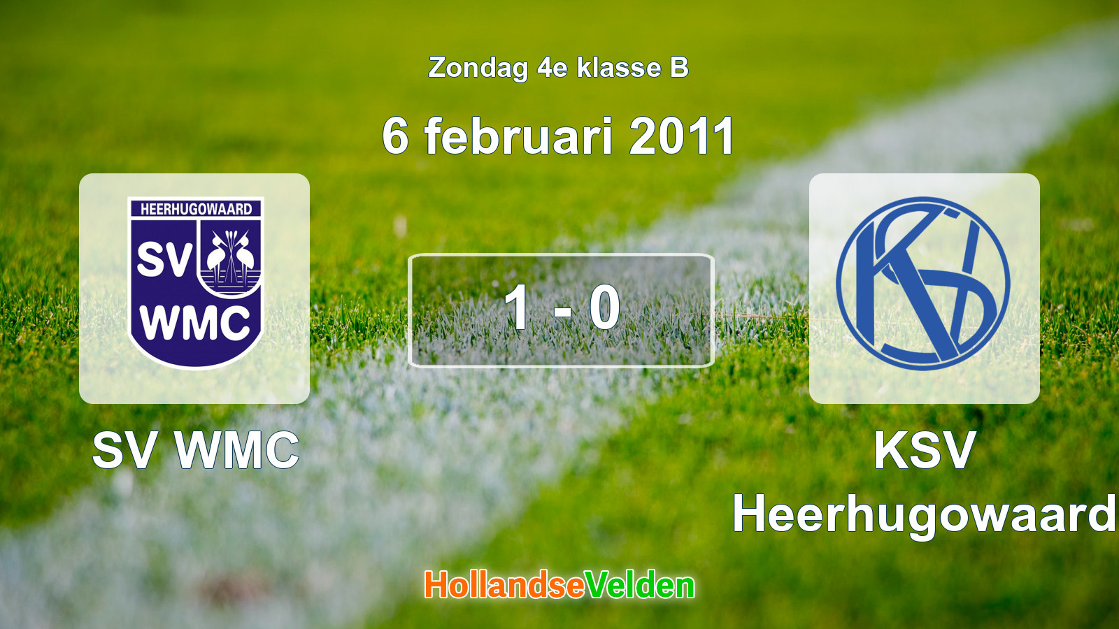 Gespeelde wedstrijd: SV WMC - KSV Heerhugowaard 1 - 0 (6 februari 2011)