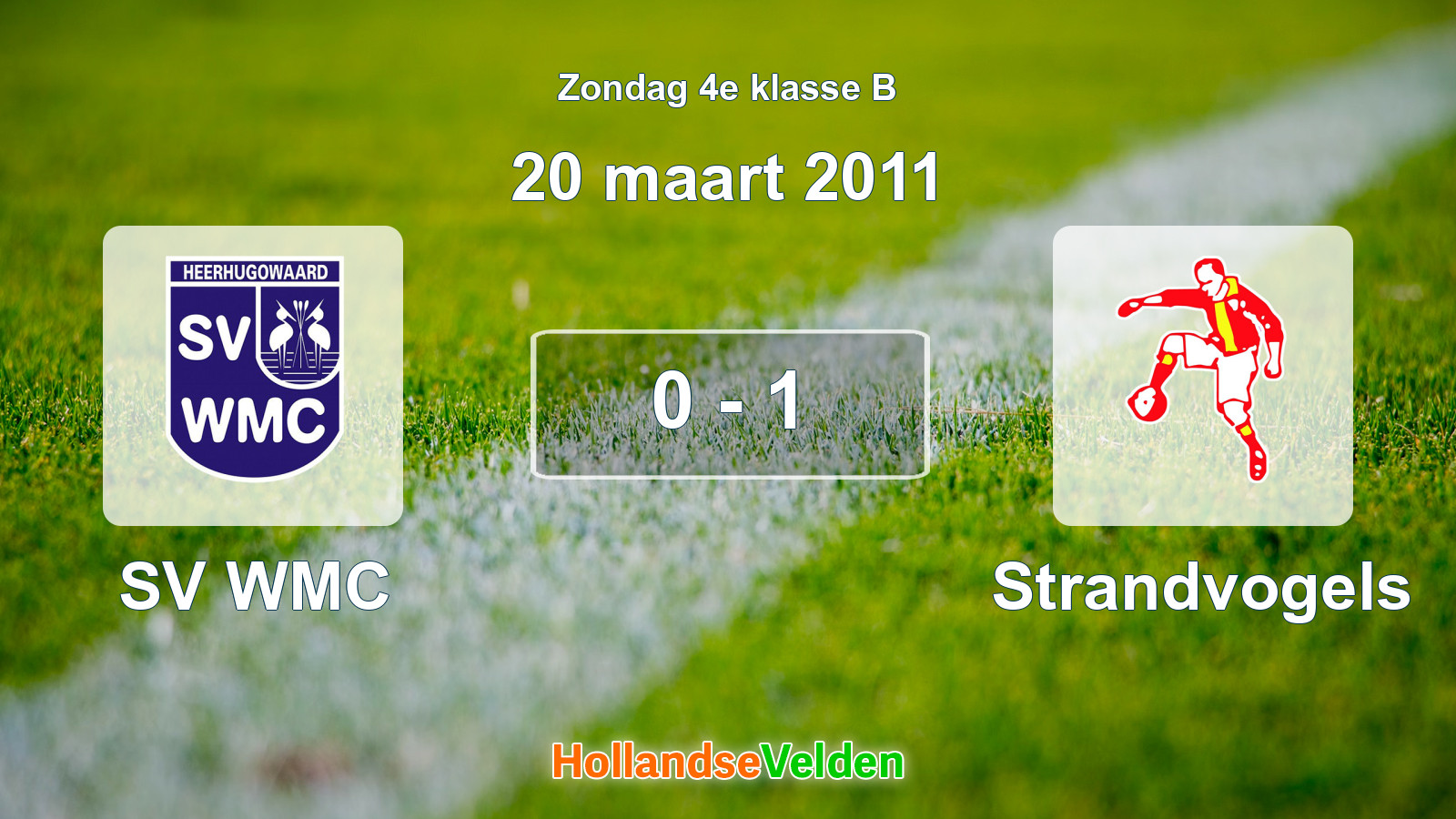 Gespeelde wedstrijd: SV WMC - Strandvogels 0 - 1 (20 maart 2011)