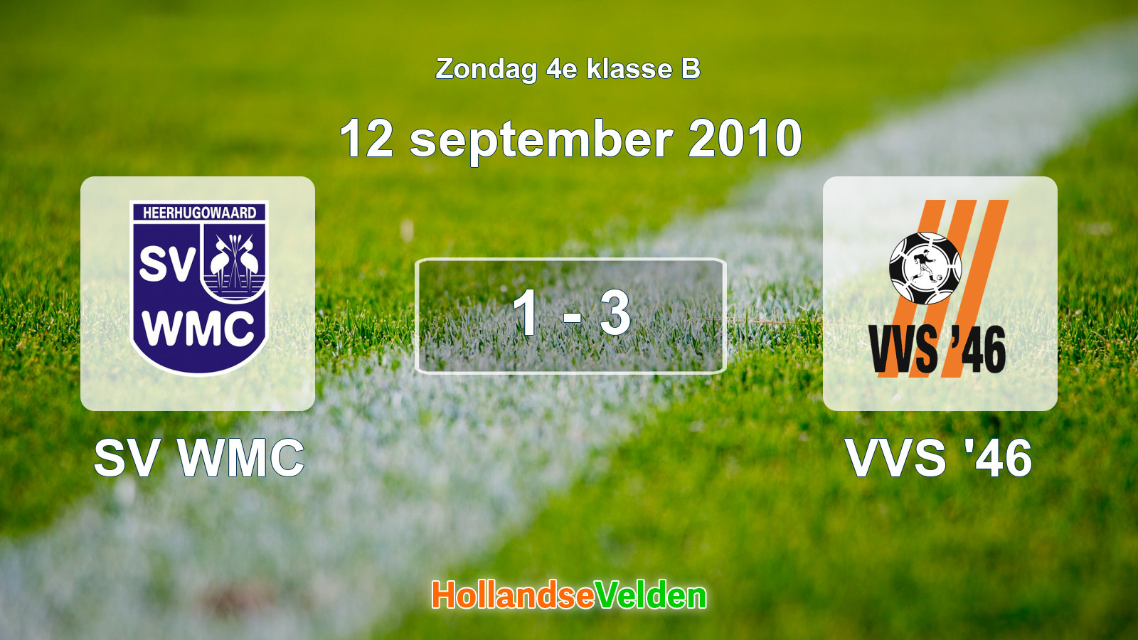 Gespeelde wedstrijd: SV WMC - VVS '46 1 - 3 (12 september 2010)