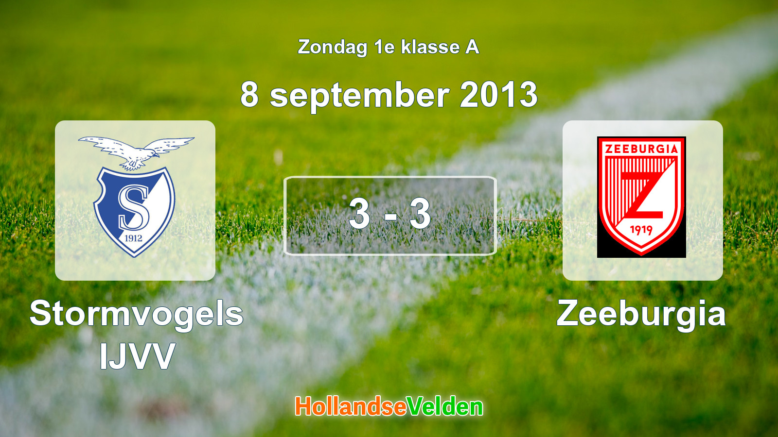 Gespeelde wedstrijd: Stormvogels IJVV - Zeeburgia 3 - 3 (8 september 2013)