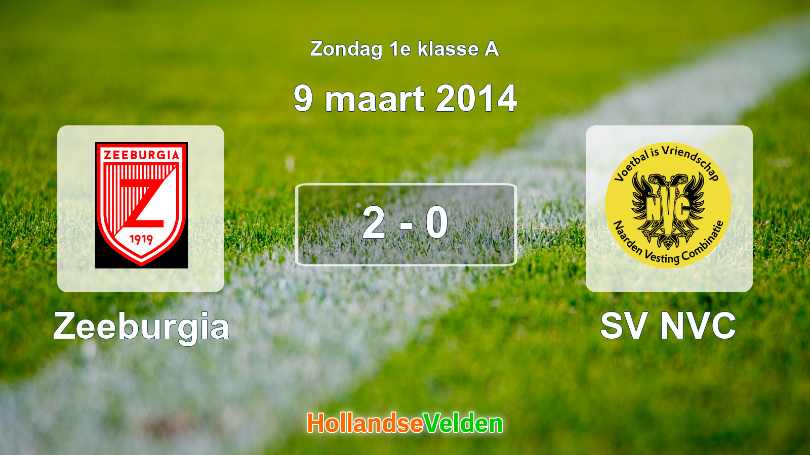 Gespeelde wedstrijd: Zeeburgia - SV NVC 2 - 0 (9 maart 2014)