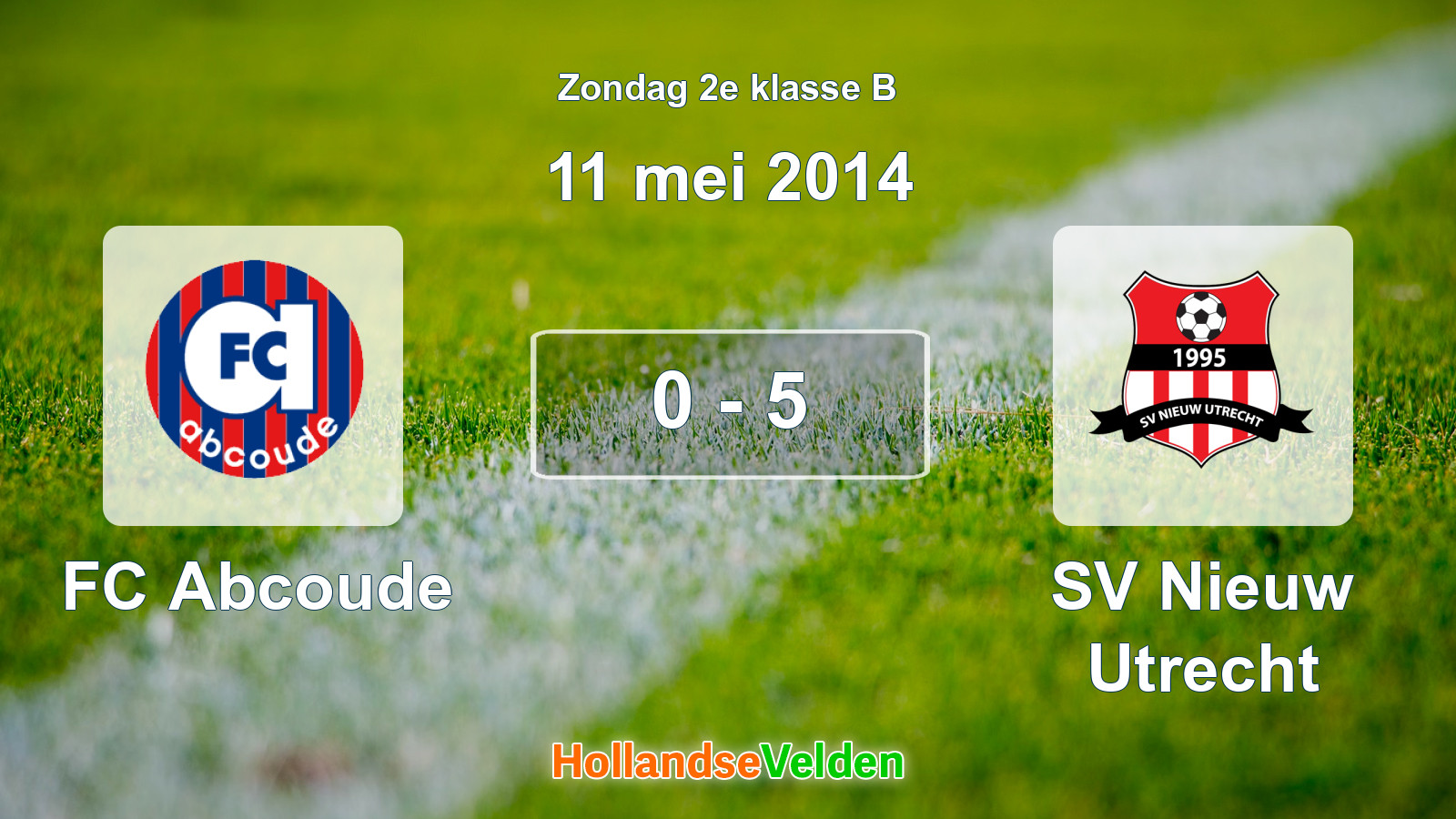 Gespeelde wedstrijd: FC Abcoude - SV Nieuw Utrecht 0 - 5 (11 mei 2014)