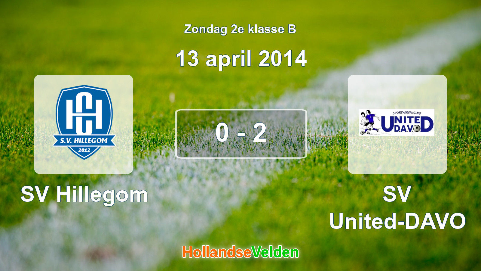 Gespeelde wedstrijd: SV Hillegom - SV United-DAVO 0 - 2 (13 april 2014)