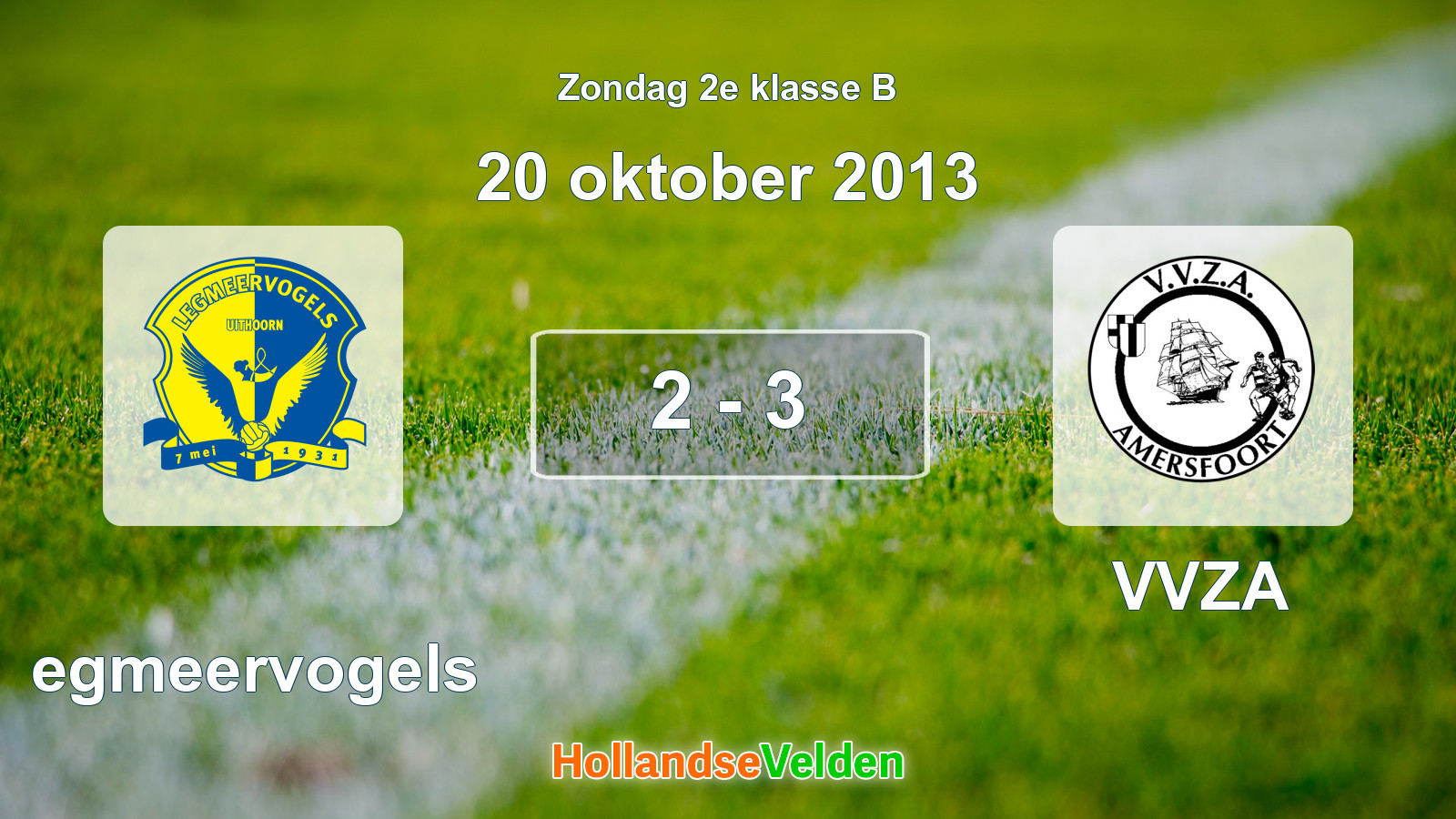 Gespeelde wedstrijd: Legmeervogels - VVZA 2 - 3 (20 oktober 2013)