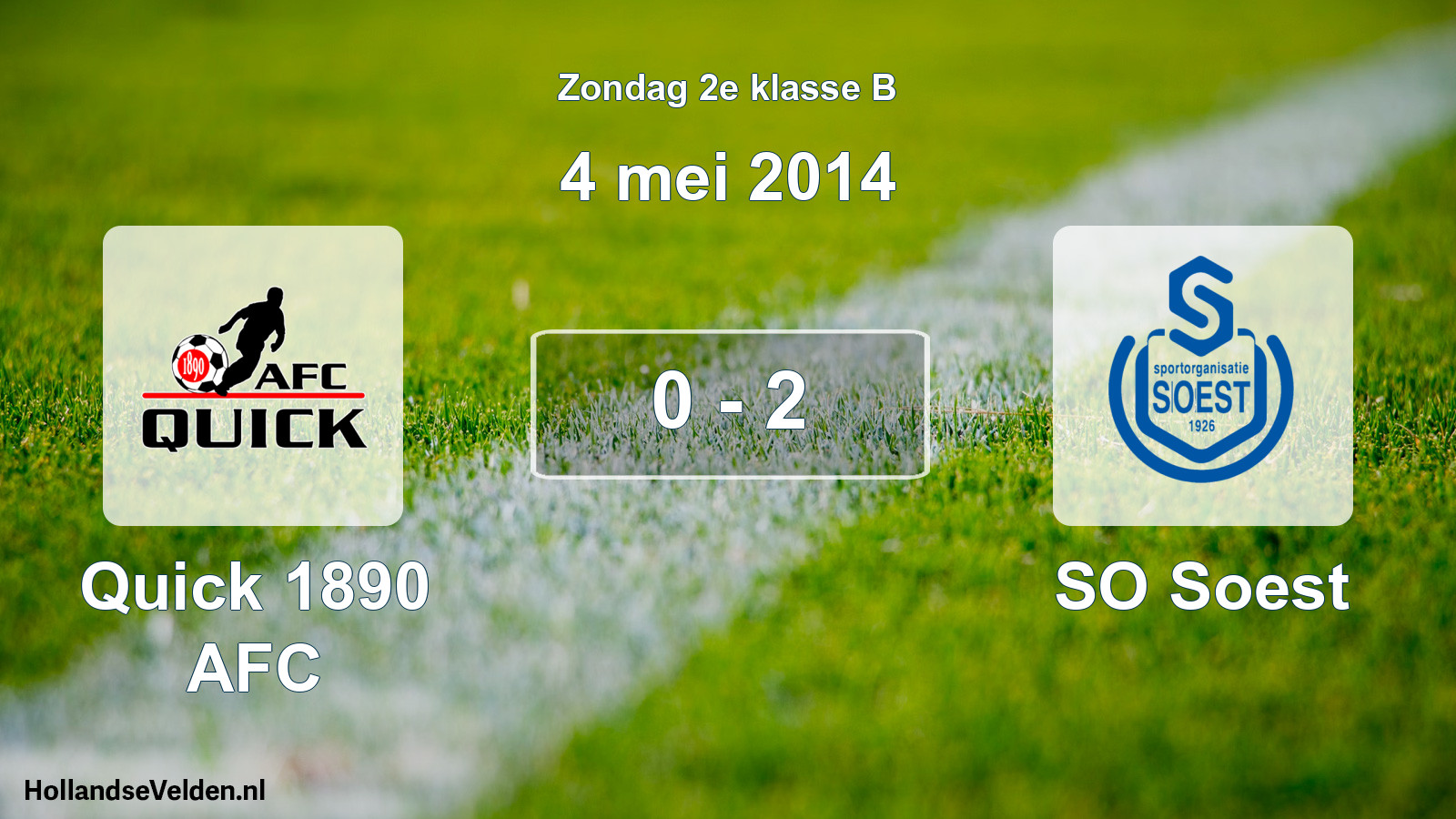 Gespeelde wedstrijd: Quick 1890 AFC - SO Soest 0 - 2 (4 mei 2014)
