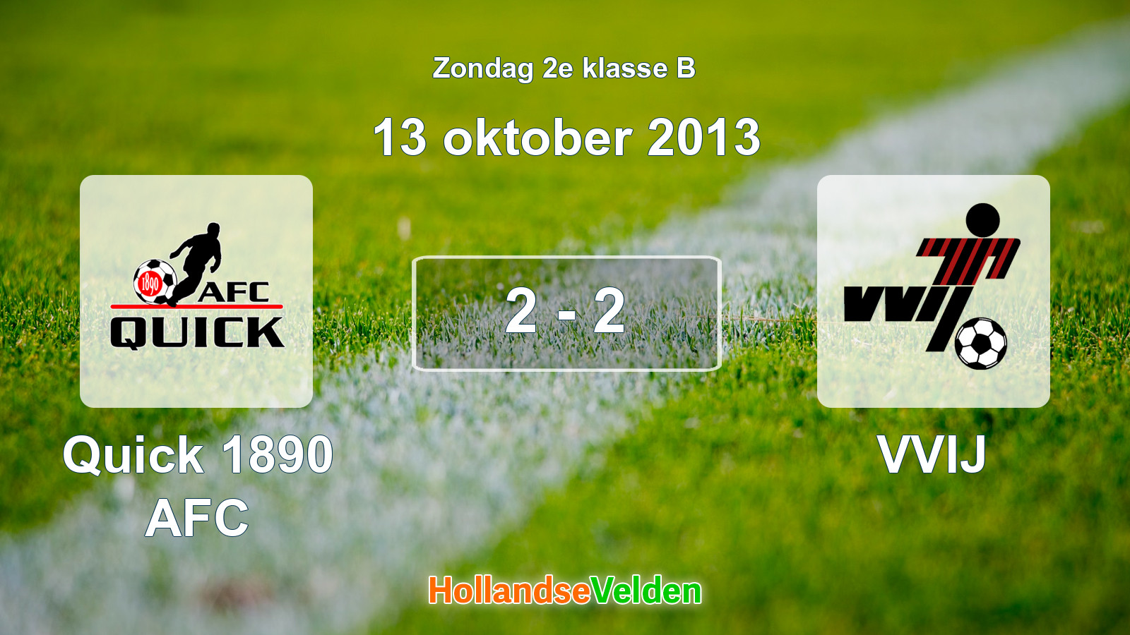 Gespeelde wedstrijd: Quick 1890 AFC - VVIJ 2 - 2 (13 oktober 2013)