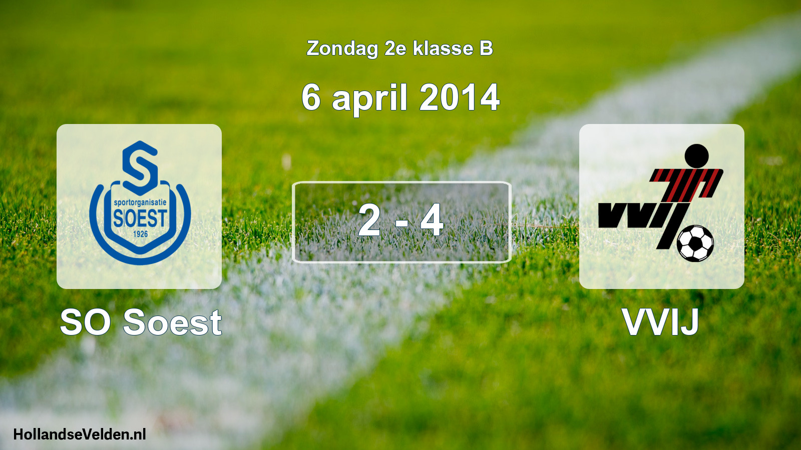 Gespeelde wedstrijd: SO Soest - VVIJ 2 - 4 (6 april 2014)