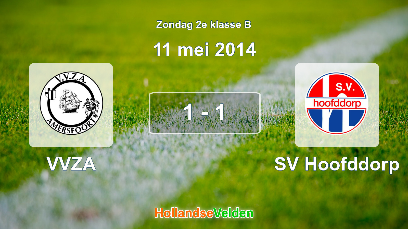 Gespeelde wedstrijd: VVZA - SV Hoofddorp 1 - 1 (11 mei 2014)