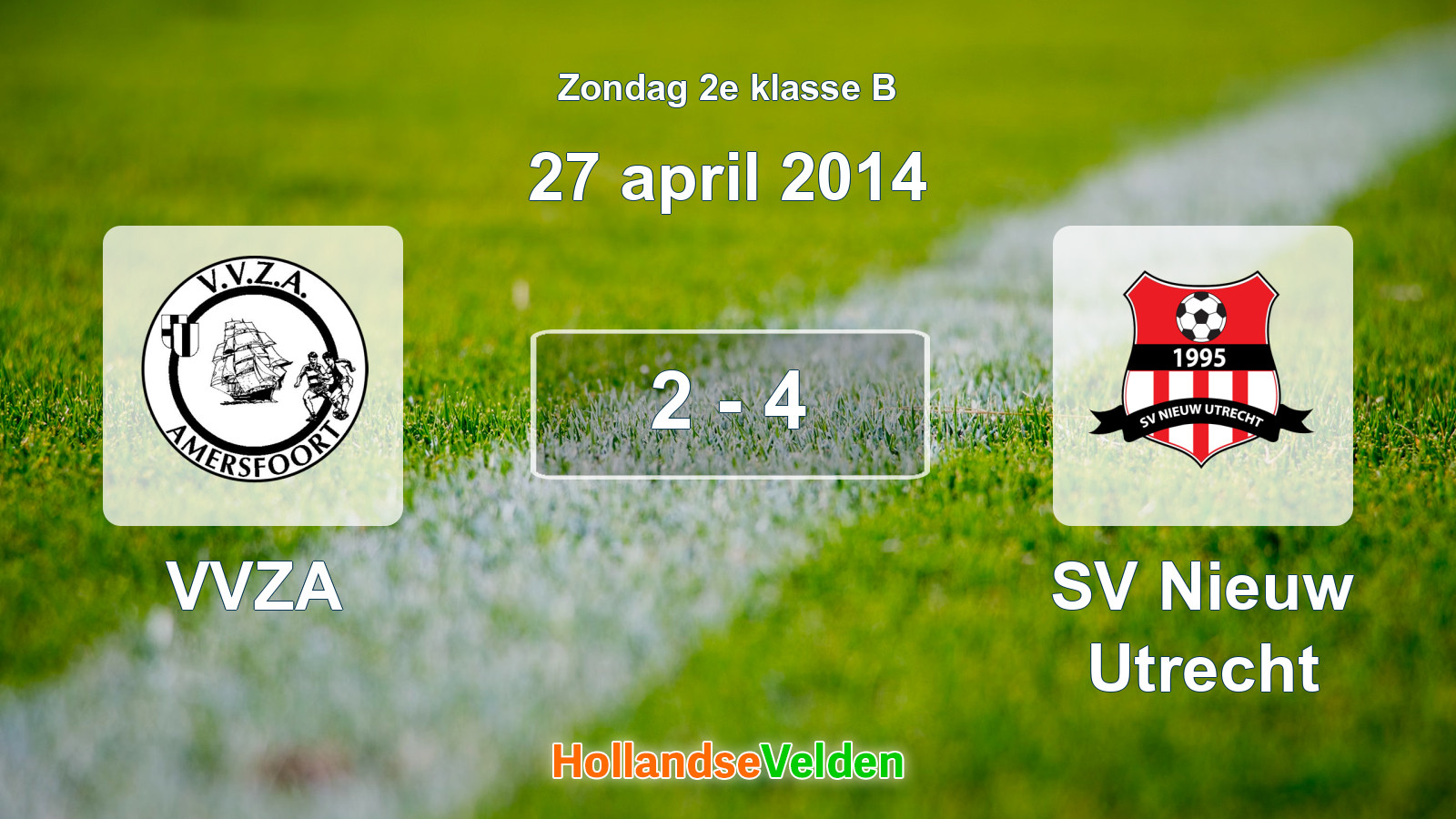 Gespeelde wedstrijd: VVZA - SV Nieuw Utrecht 2 - 4 (27 april 2014)