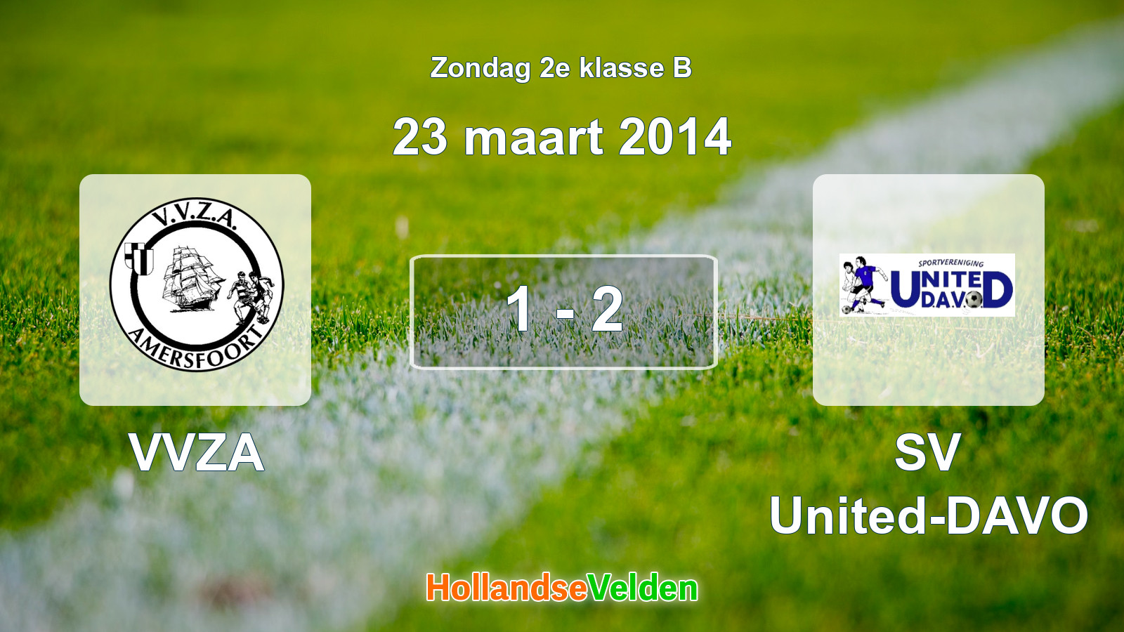 Gespeelde wedstrijd: VVZA - SV United-DAVO 1 - 2 (23 maart 2014)