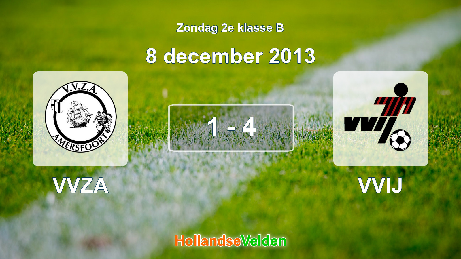 Gespeelde wedstrijd: VVZA - VVIJ 1 - 4 (8 december 2013)