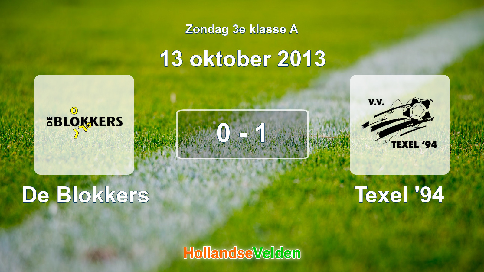 Gespeelde wedstrijd: De Blokkers - Texel '94 0 - 1 (13 oktober 2013)