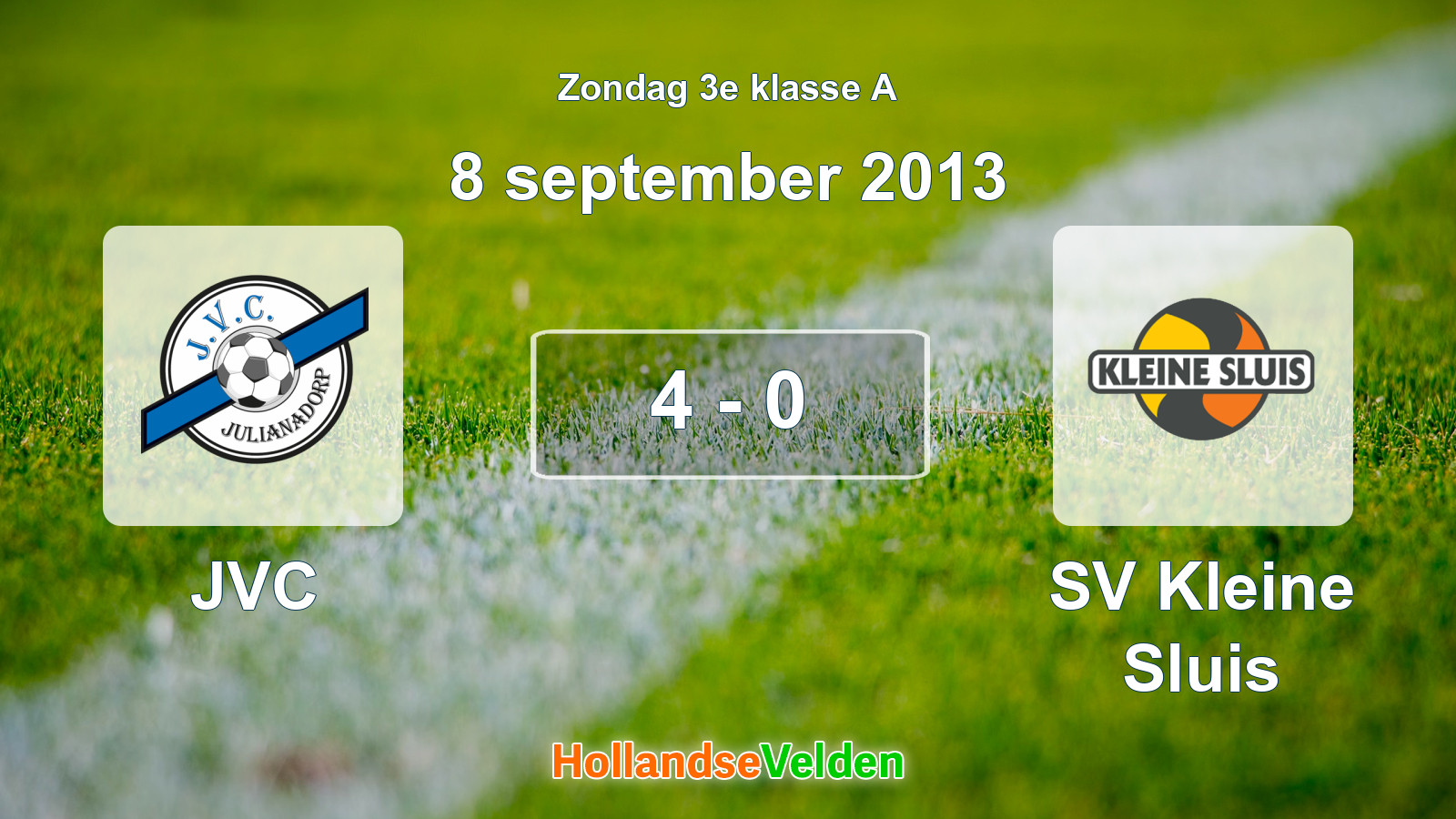 Gespeelde wedstrijd: JVC - SV Kleine Sluis 4 - 0 (8 september 2013)