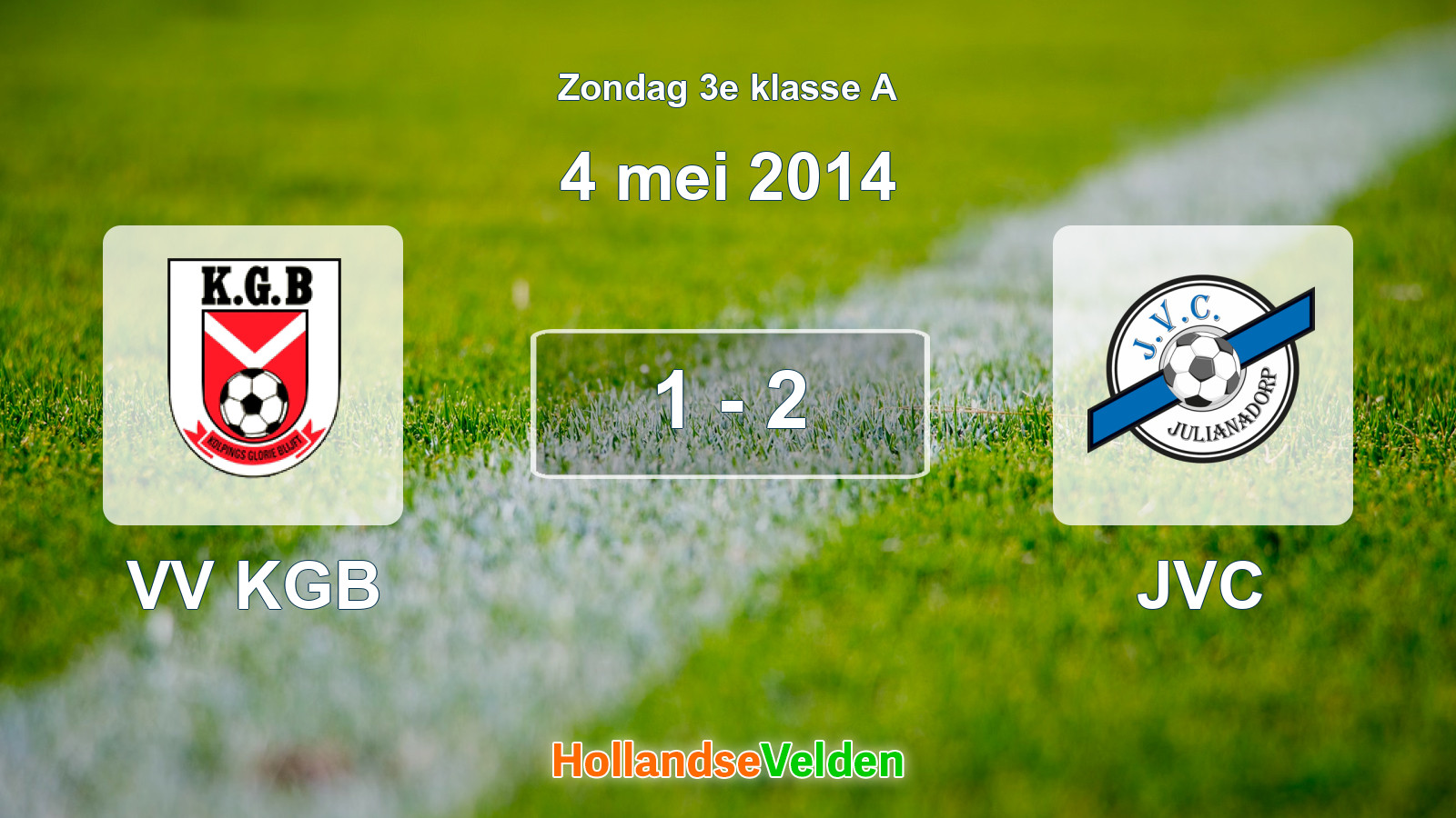 Gespeelde wedstrijd: VV KGB - JVC 1 - 2 (4 mei 2014)