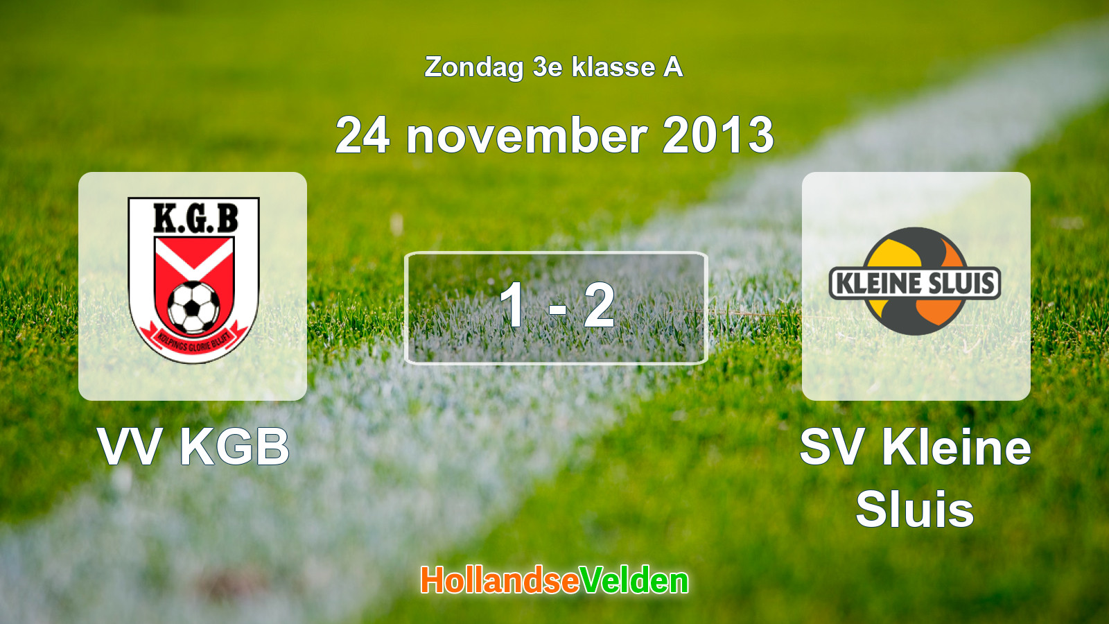 Gespeelde wedstrijd: VV KGB - SV Kleine Sluis 1 - 2 (24 november 2013)