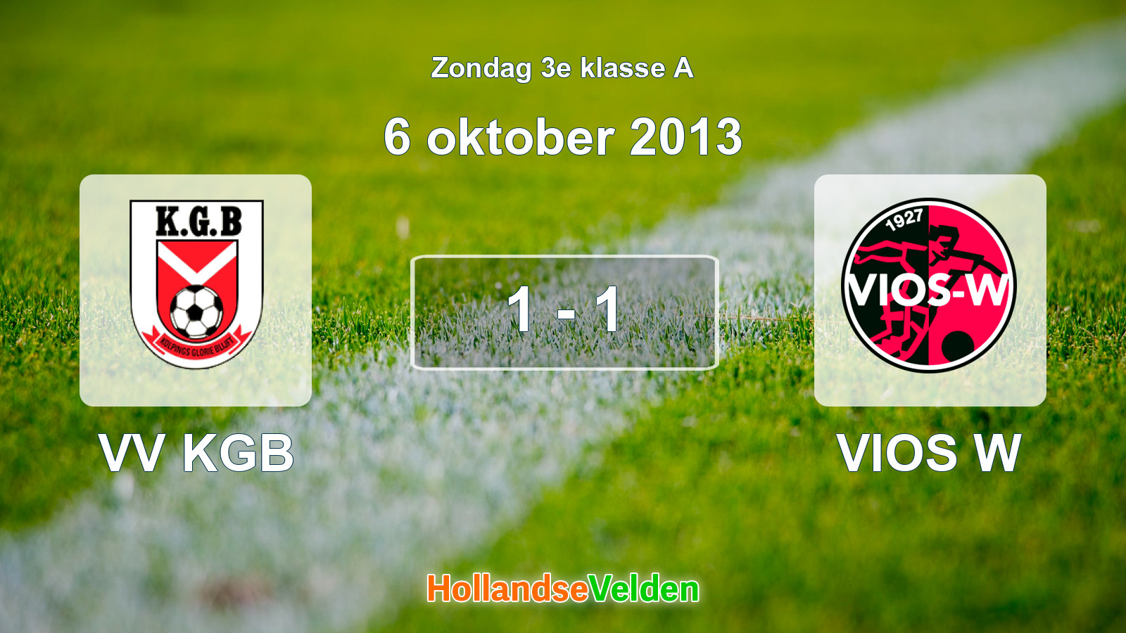 Gespeelde wedstrijd: VV KGB - VIOS W 1 - 1 (6 oktober 2013)