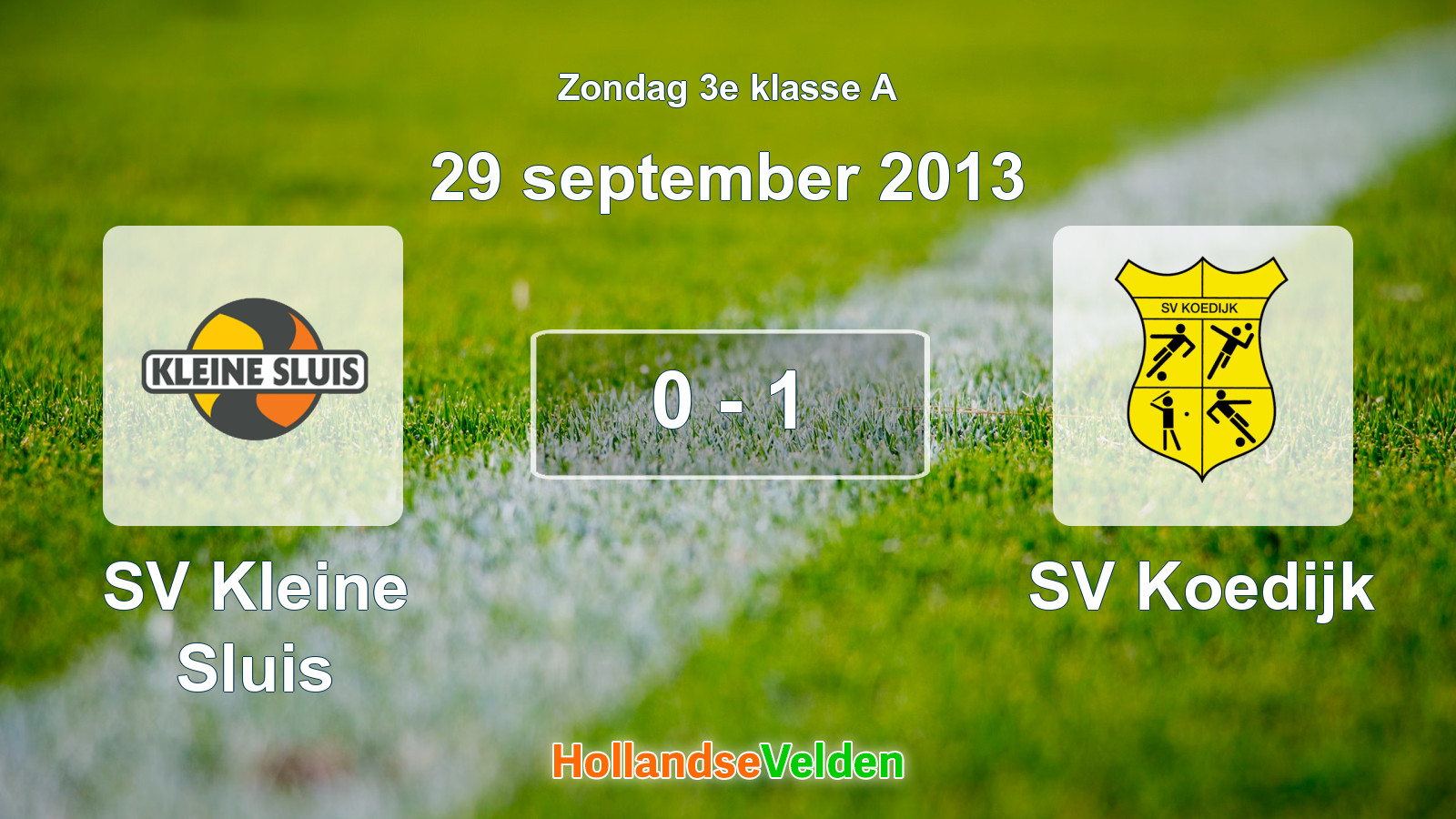 Gespeelde wedstrijd: SV Kleine Sluis - SV Koedijk 0 - 1 (29 september 2013)