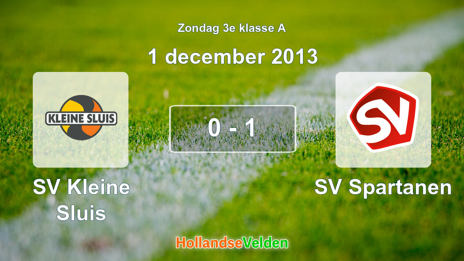 Gespeelde wedstrijd: SV Kleine Sluis - SV Spartanen 0 - 1 (1 december 2013)