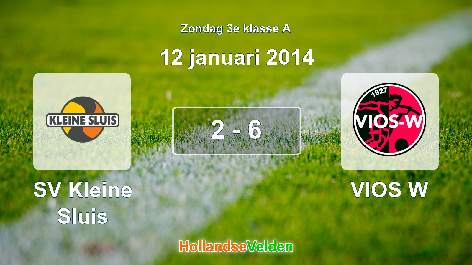 Gespeelde wedstrijd: SV Kleine Sluis - VIOS W 2 - 6 (12 januari 2014)