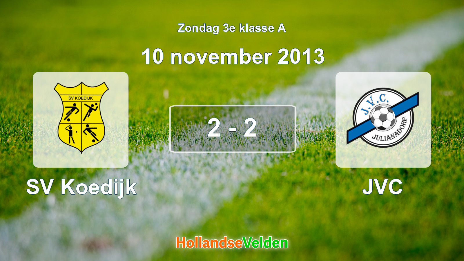 Gespeelde wedstrijd: SV Koedijk - JVC 2 - 2 (10 november 2013)