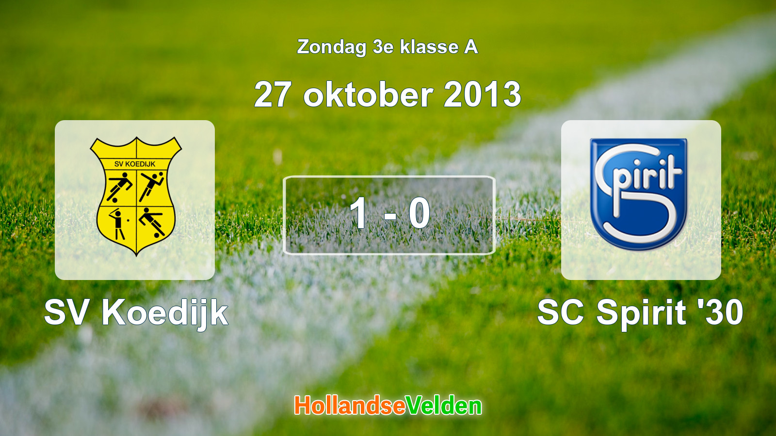 Gespeelde wedstrijd: SV Koedijk - SC Spirit '30 1 - 0 (27 oktober 2013)