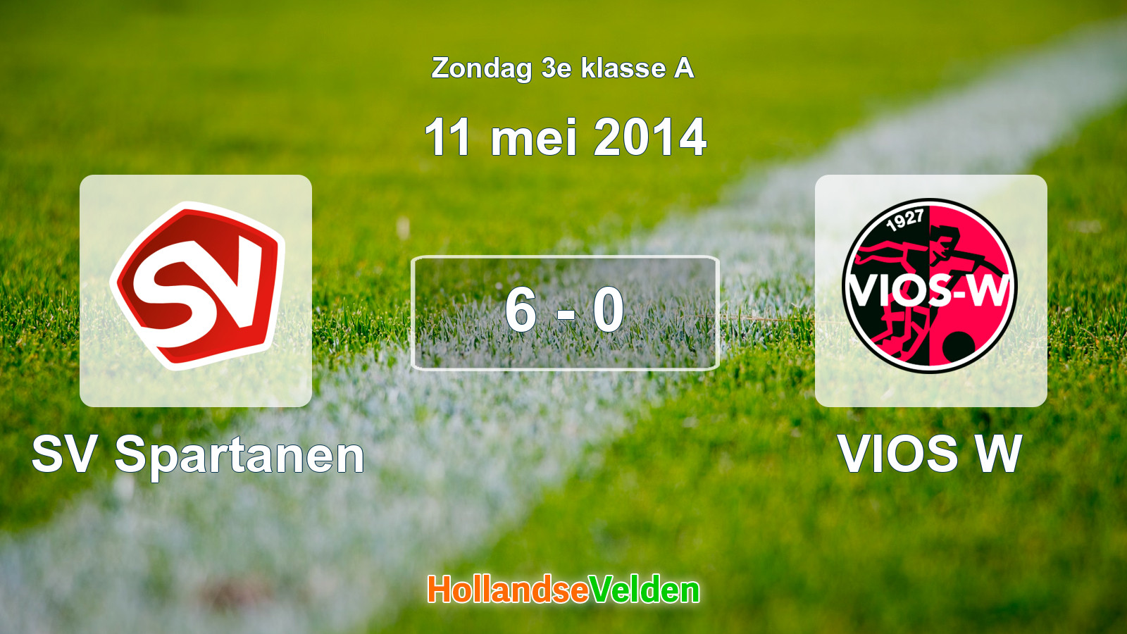 Gespeelde wedstrijd: SV Spartanen - VIOS W 6 - 0 (11 mei 2014)