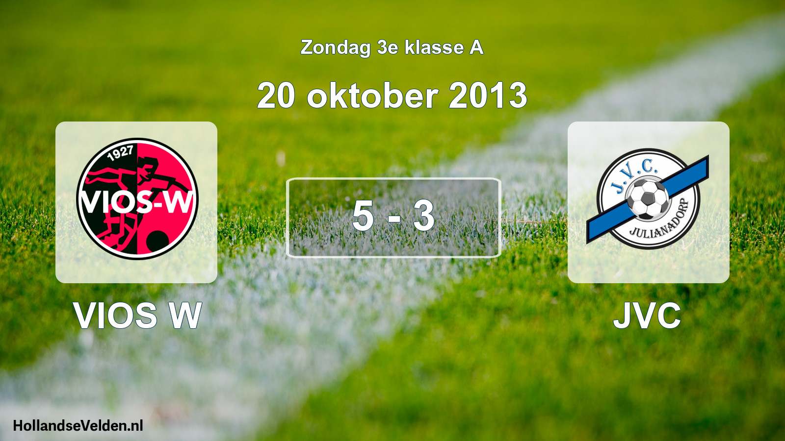Gespeelde wedstrijd: VIOS W - JVC 5 - 3 (20 oktober 2013)