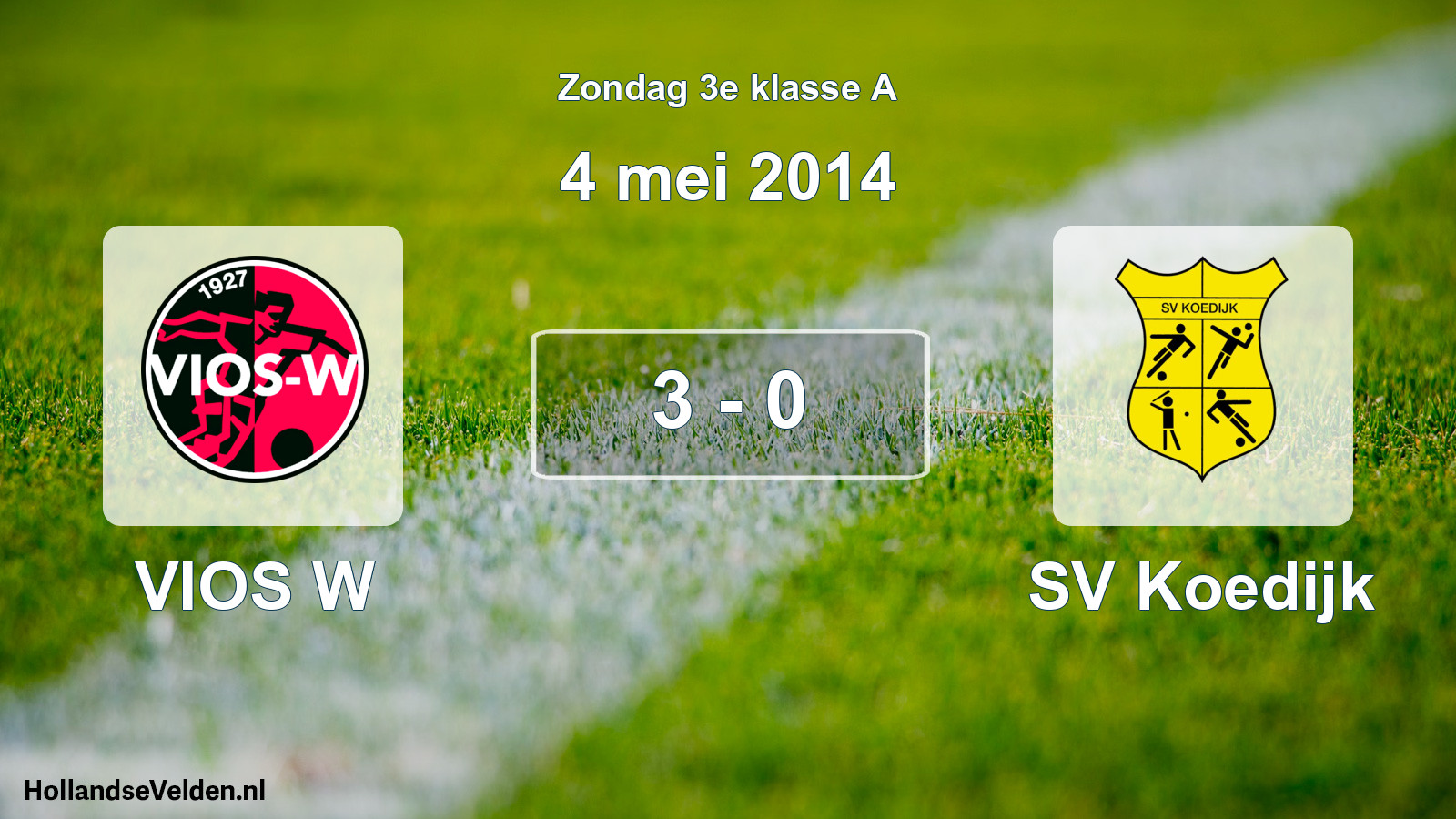 Gespeelde wedstrijd: VIOS W - SV Koedijk 3 - 0 (4 mei 2014)