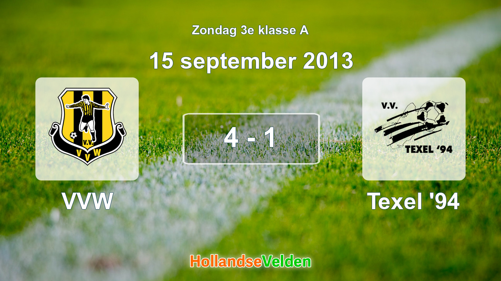Gespeelde wedstrijd: VVW - Texel '94 4 - 1 (15 september 2013)