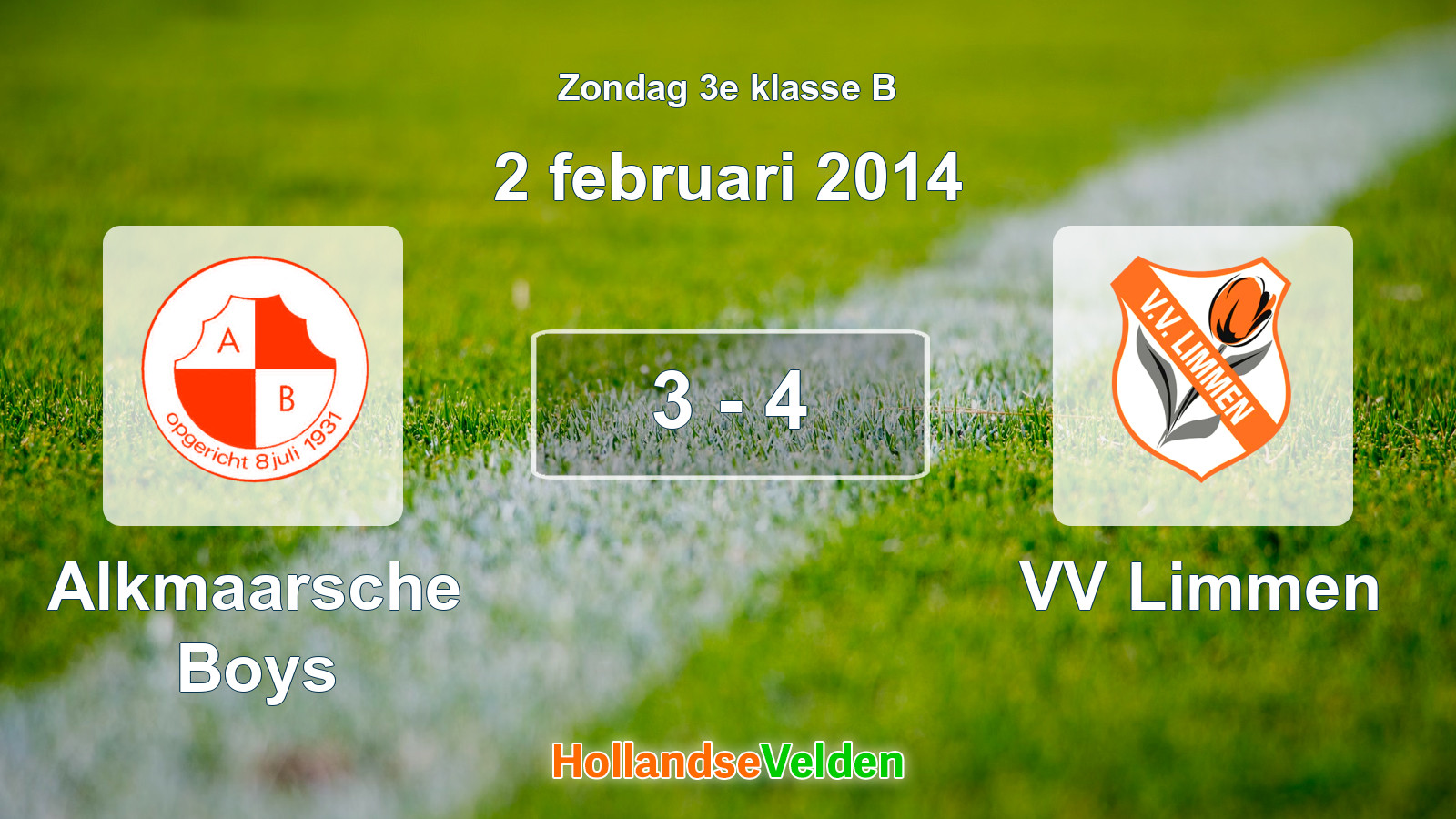 Gespeelde wedstrijd: Alkmaarsche Boys - VV Limmen 3 - 4 (2 februari 2014)