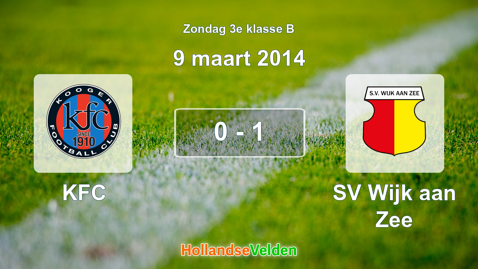 Gespeelde wedstrijd: KFC - SV Wijk aan Zee 0 - 1 (9 maart 2014)