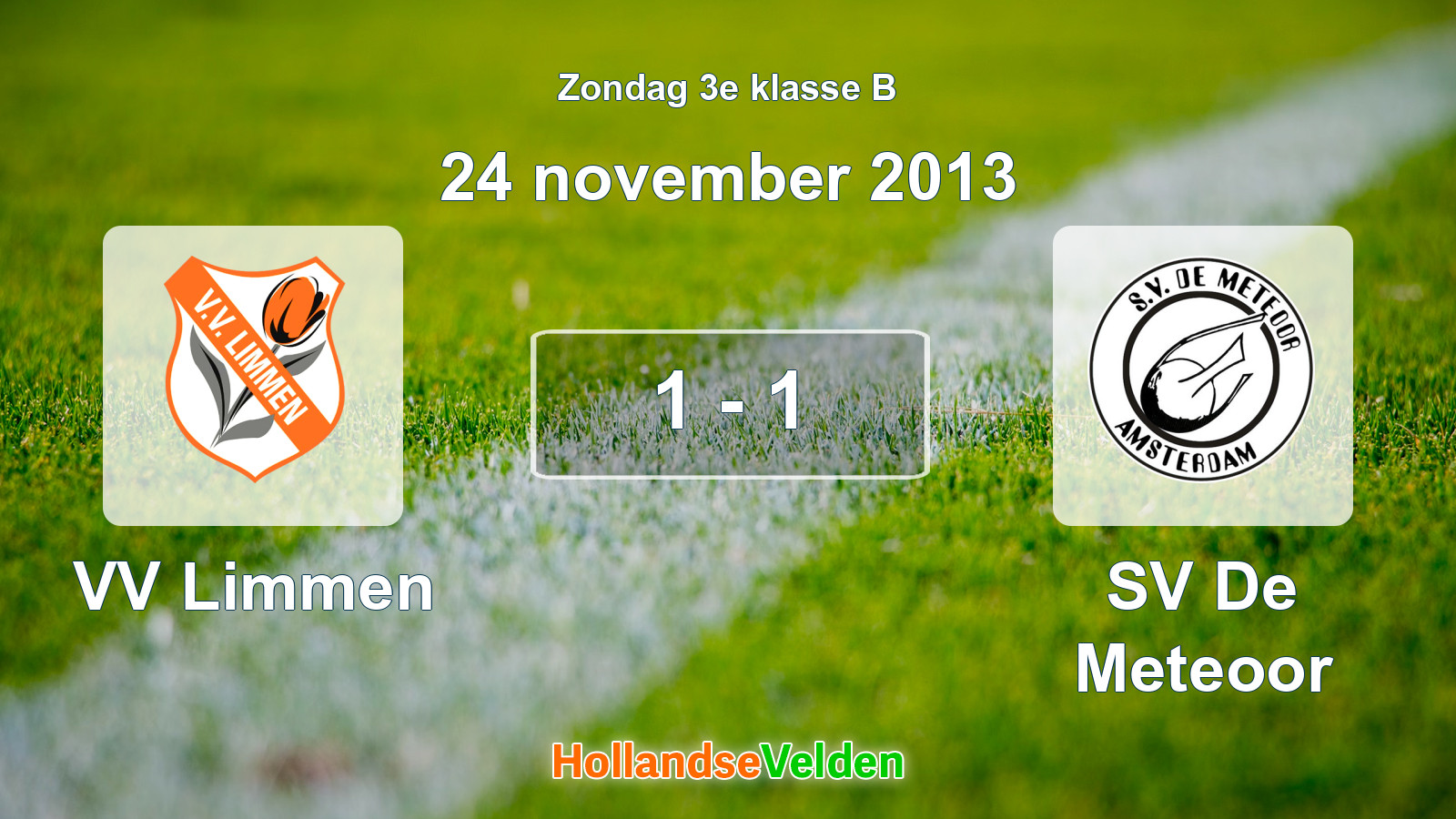 Gespeelde wedstrijd: VV Limmen - SV De Meteoor 1 - 1 (24 november 2013)