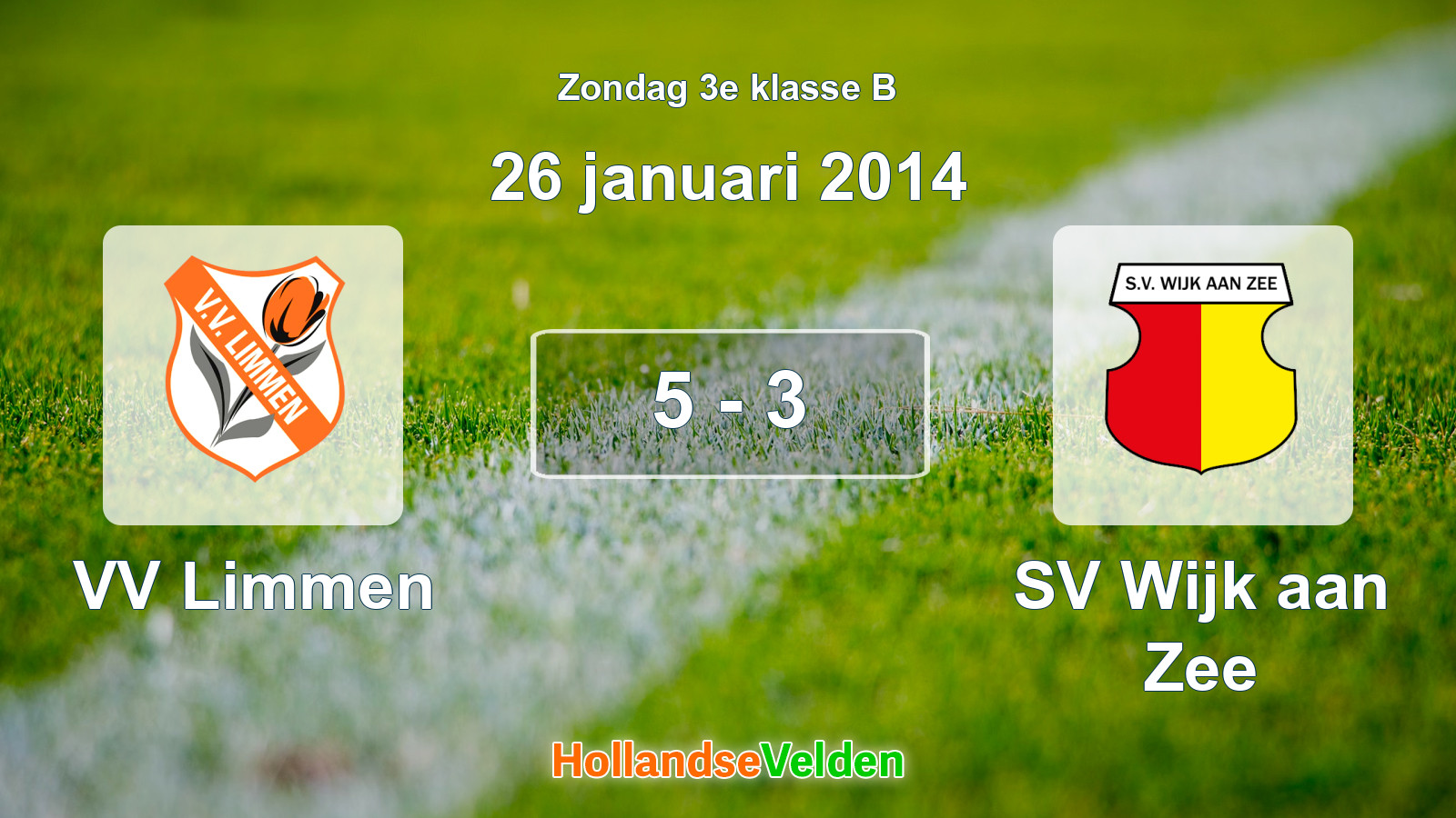 Gespeelde wedstrijd: VV Limmen - SV Wijk aan Zee 5 - 3 (26 januari 2014)