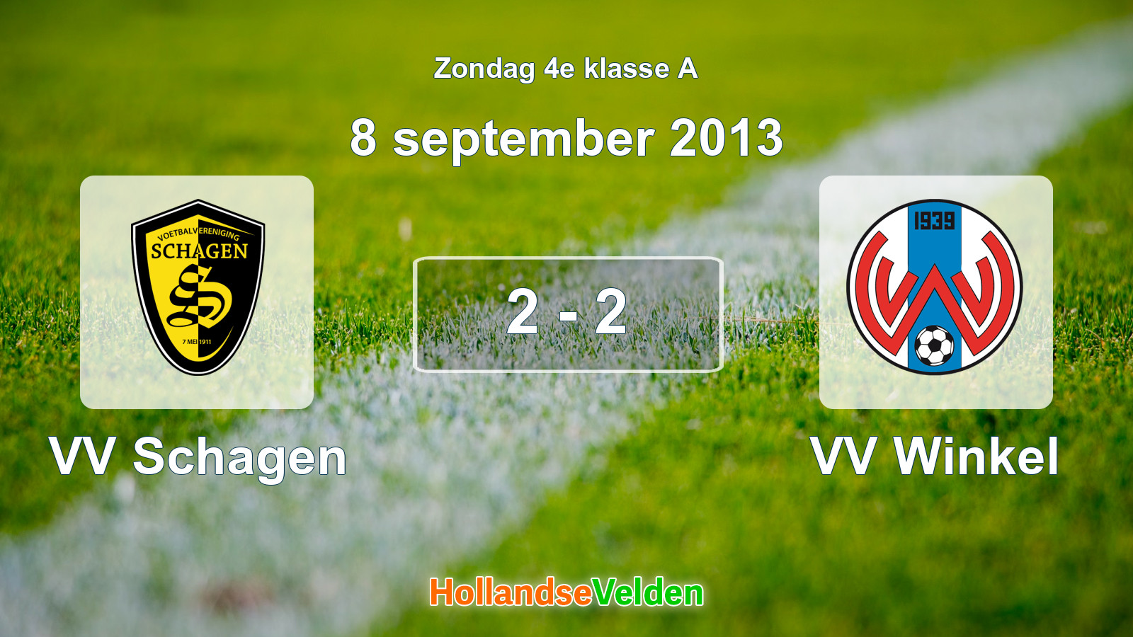 Gespeelde wedstrijd: VV Schagen - VV Winkel 2 - 2 (8 september 2013)