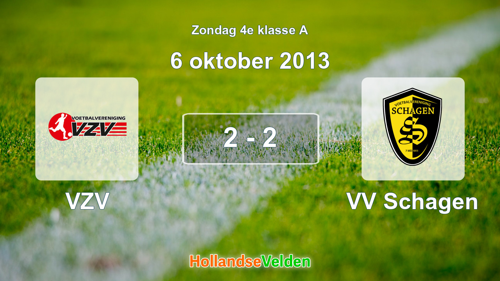 Gespeelde wedstrijd: VZV - VV Schagen 2 - 2 (6 oktober 2013)