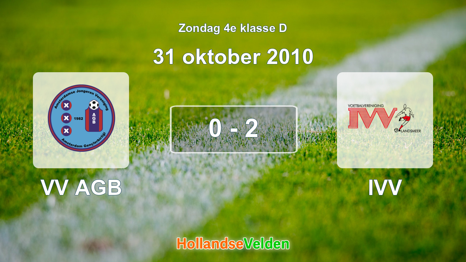 Gespeelde wedstrijd: VV AGB - IVV 0 - 2 (31 oktober 2010)