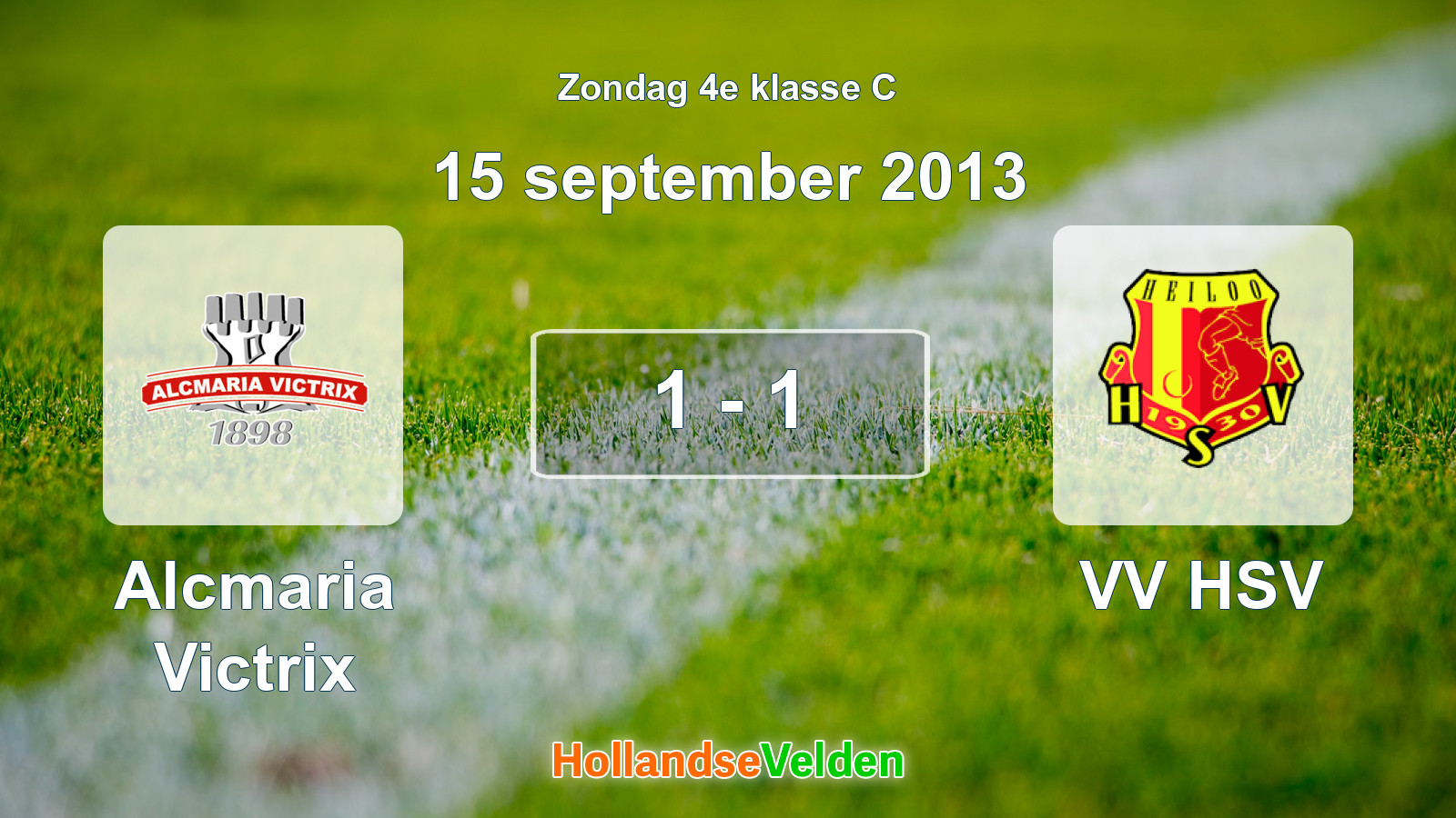 Gespeelde wedstrijd: Alcmaria Victrix - VV HSV 1 - 1 (15 september 2013)