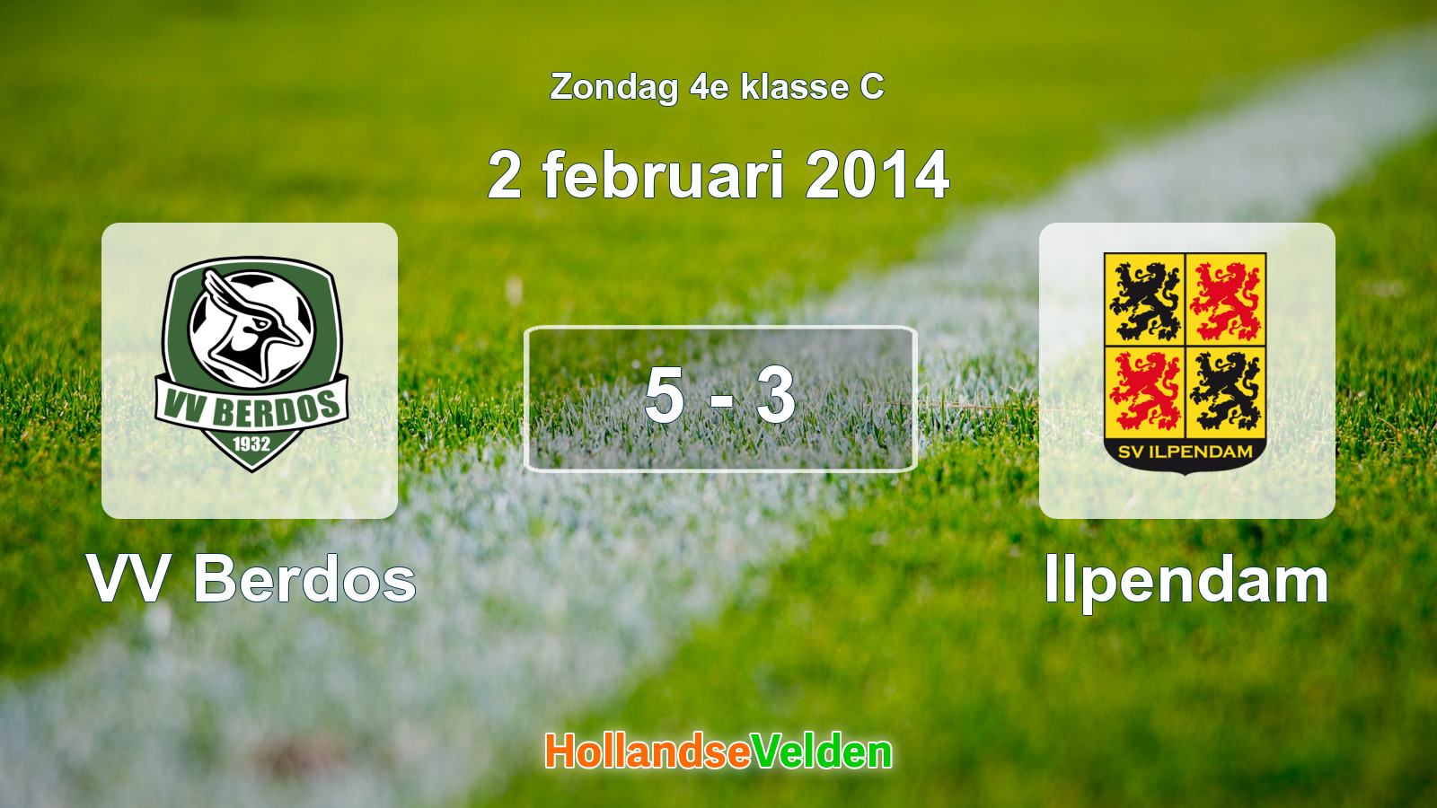 Gespeelde wedstrijd: VV Berdos - Ilpendam 5 - 3 (2 februari 2014)