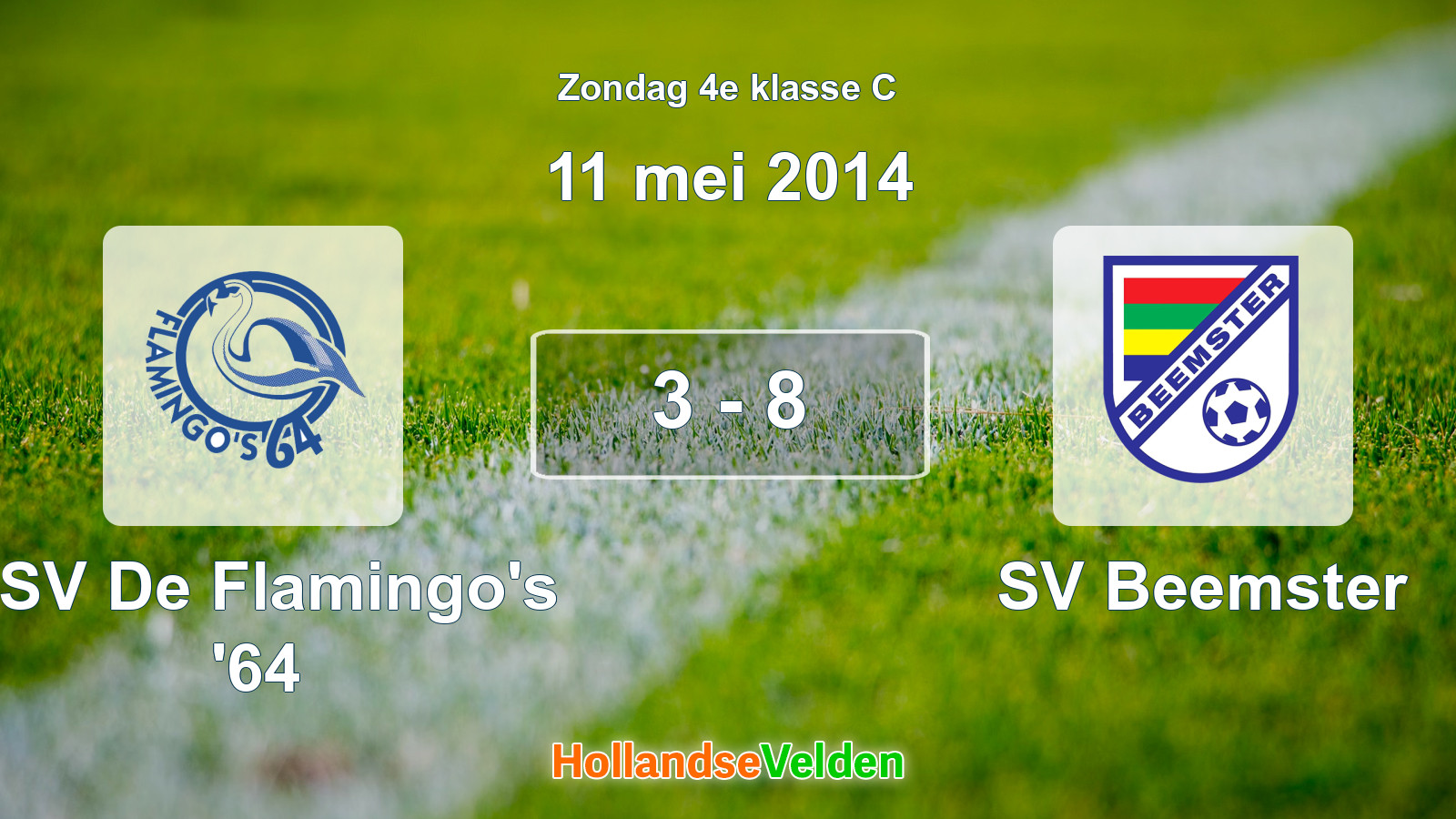 Gespeelde wedstrijd: ASV De Flamingo's '64 - SV Beemster 3 - 8 (11 mei 2014)