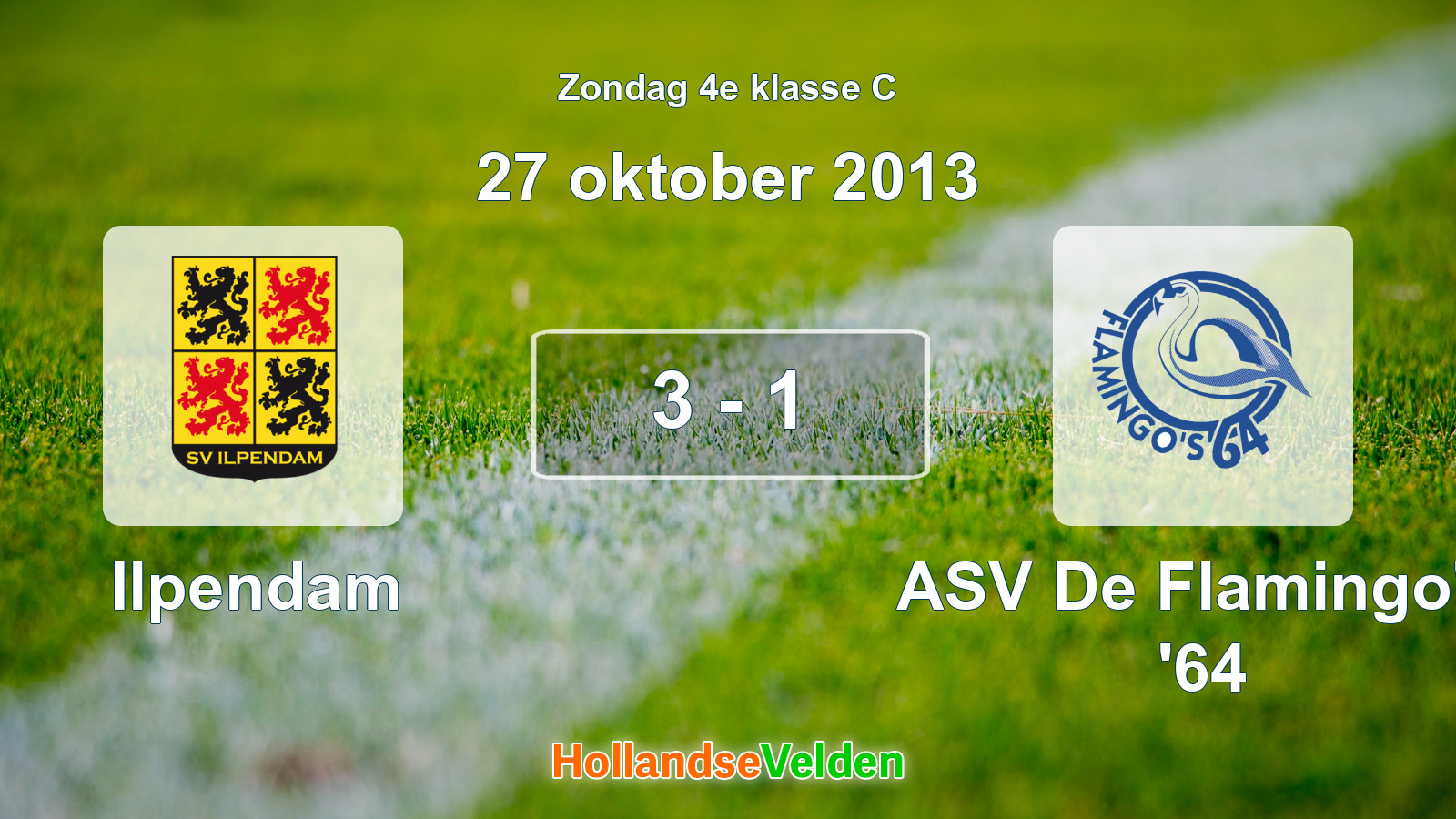 Gespeelde wedstrijd: Ilpendam - ASV De Flamingo's '64 3 - 1 (27 oktober 2013)