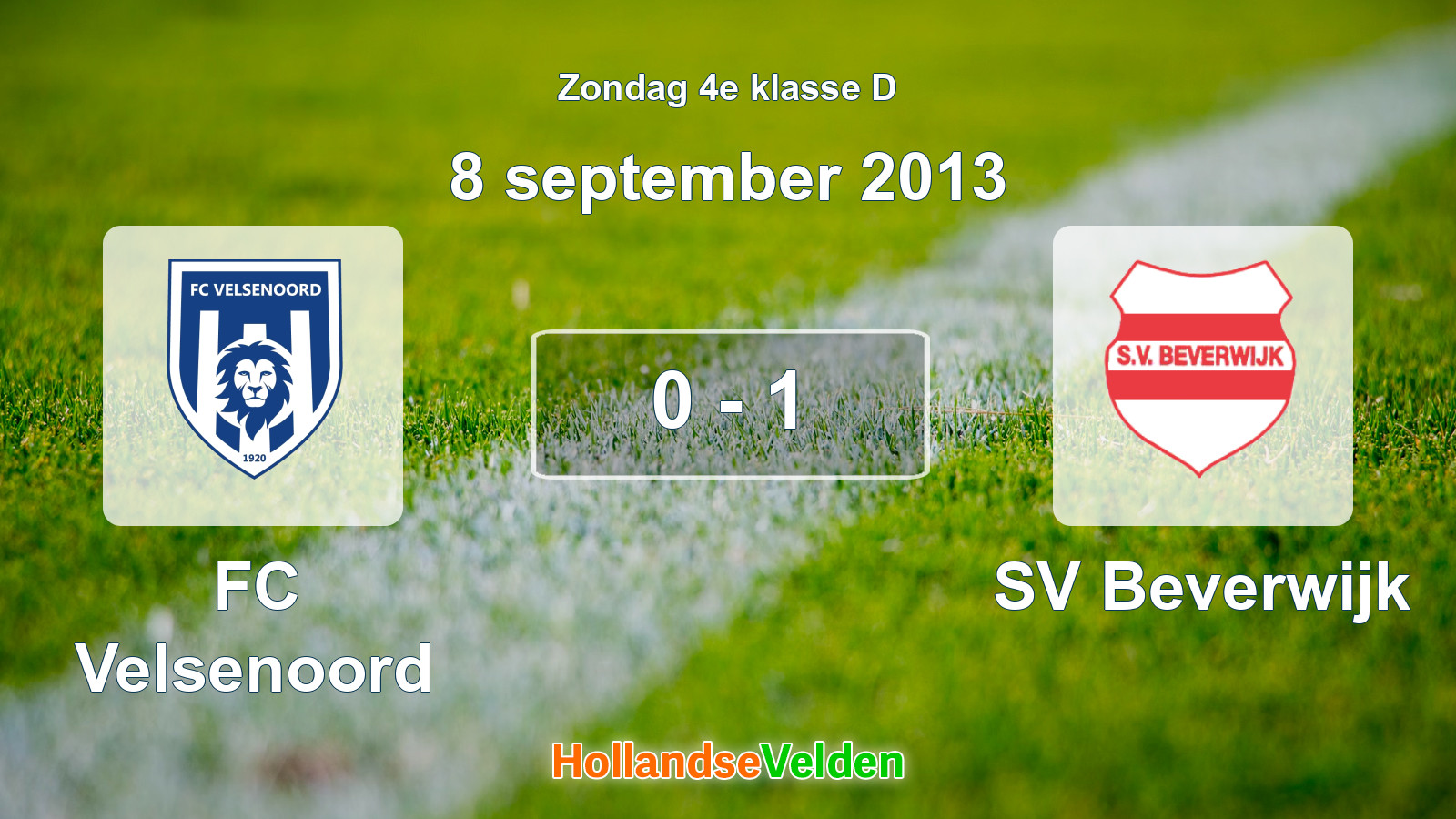 Gespeelde wedstrijd: FC Velsenoord - SV Beverwijk 0 - 1 (8 september 2013)