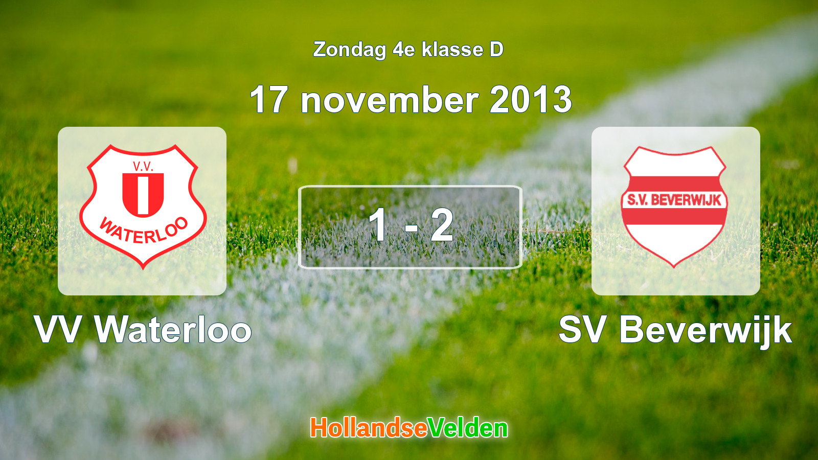Gespeelde wedstrijd: VV Waterloo - SV Beverwijk 1 - 2 (17 november 2013)